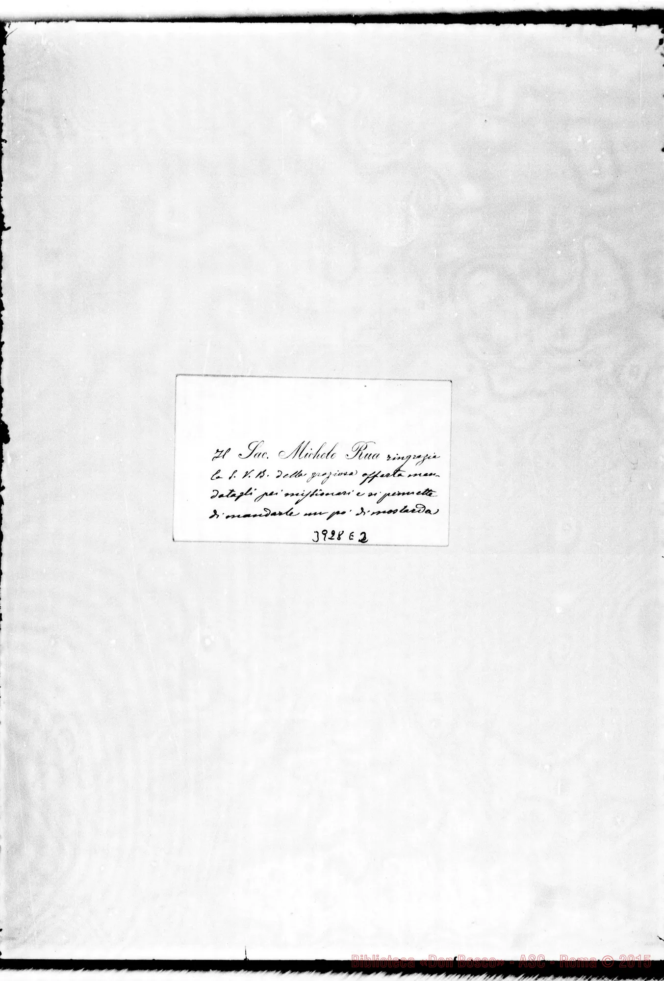 Fotogramma E 2 — « « « Torino, 7-12-1893 Biglietto da visita