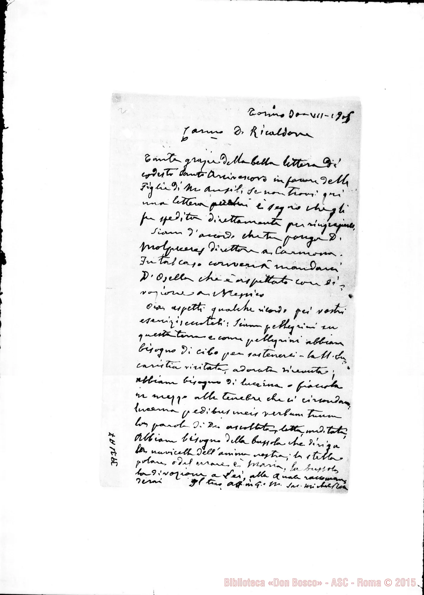 Fotogramma A 7 — Ricaldone Pietro, SDB Torino, 6-06-1893