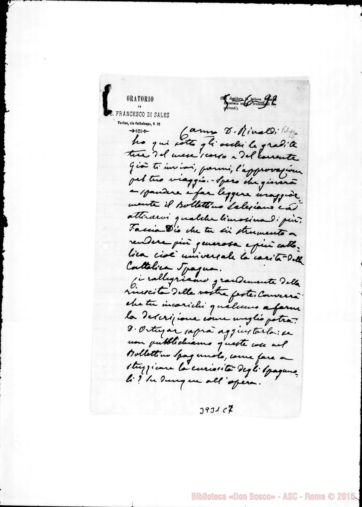 Fotogramma C 7 — Rinaldi Filippo, SDB Torino, 5-06-1892