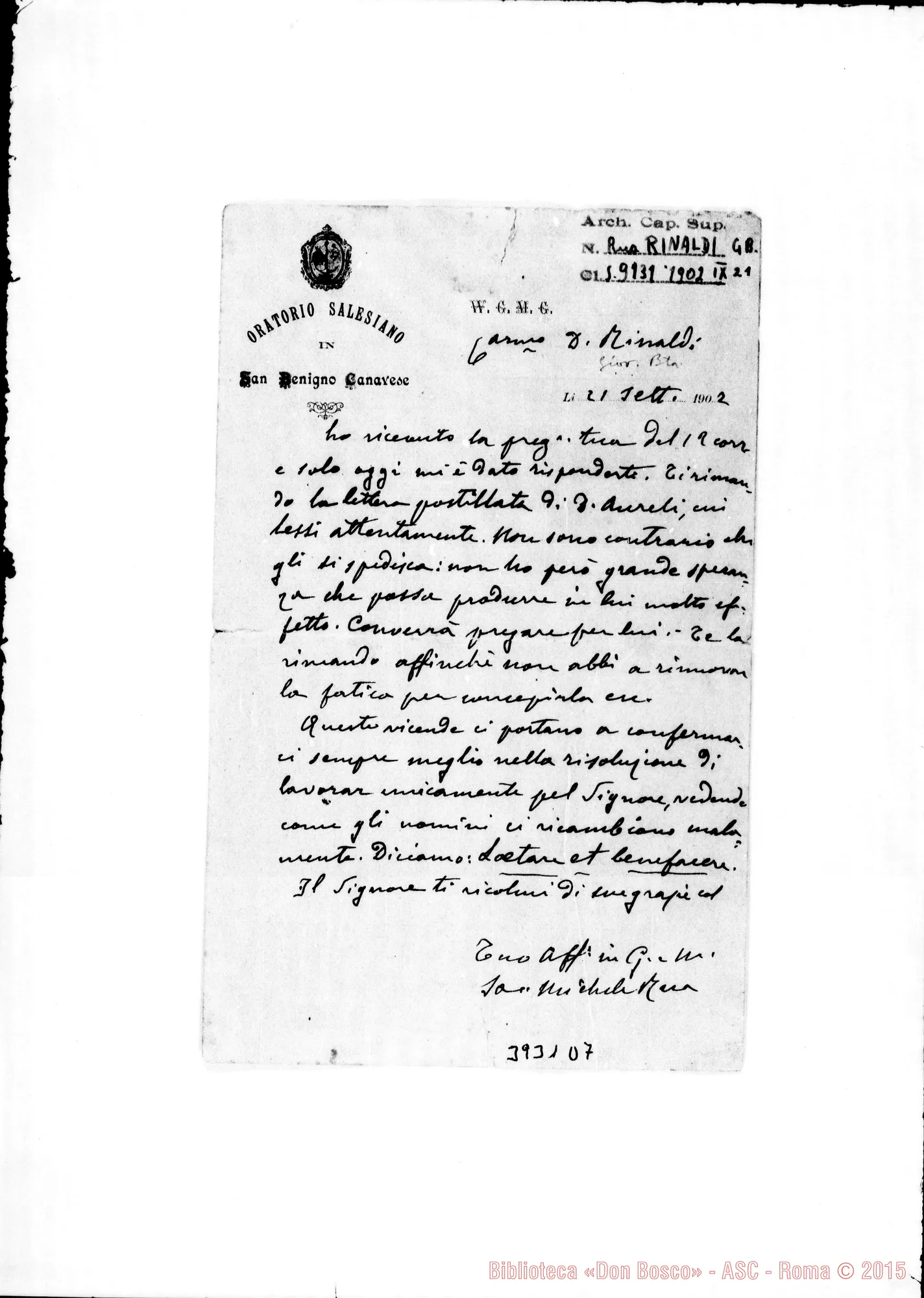 Fotogramma D 7 — « « S. Benigno, 21-09-1902