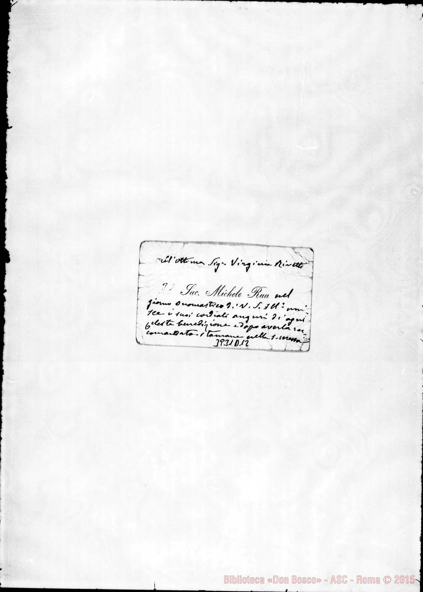 Fotogramma D 12 — Rivetti Virginia Torino, 22-04-1897 Biglietto da visita