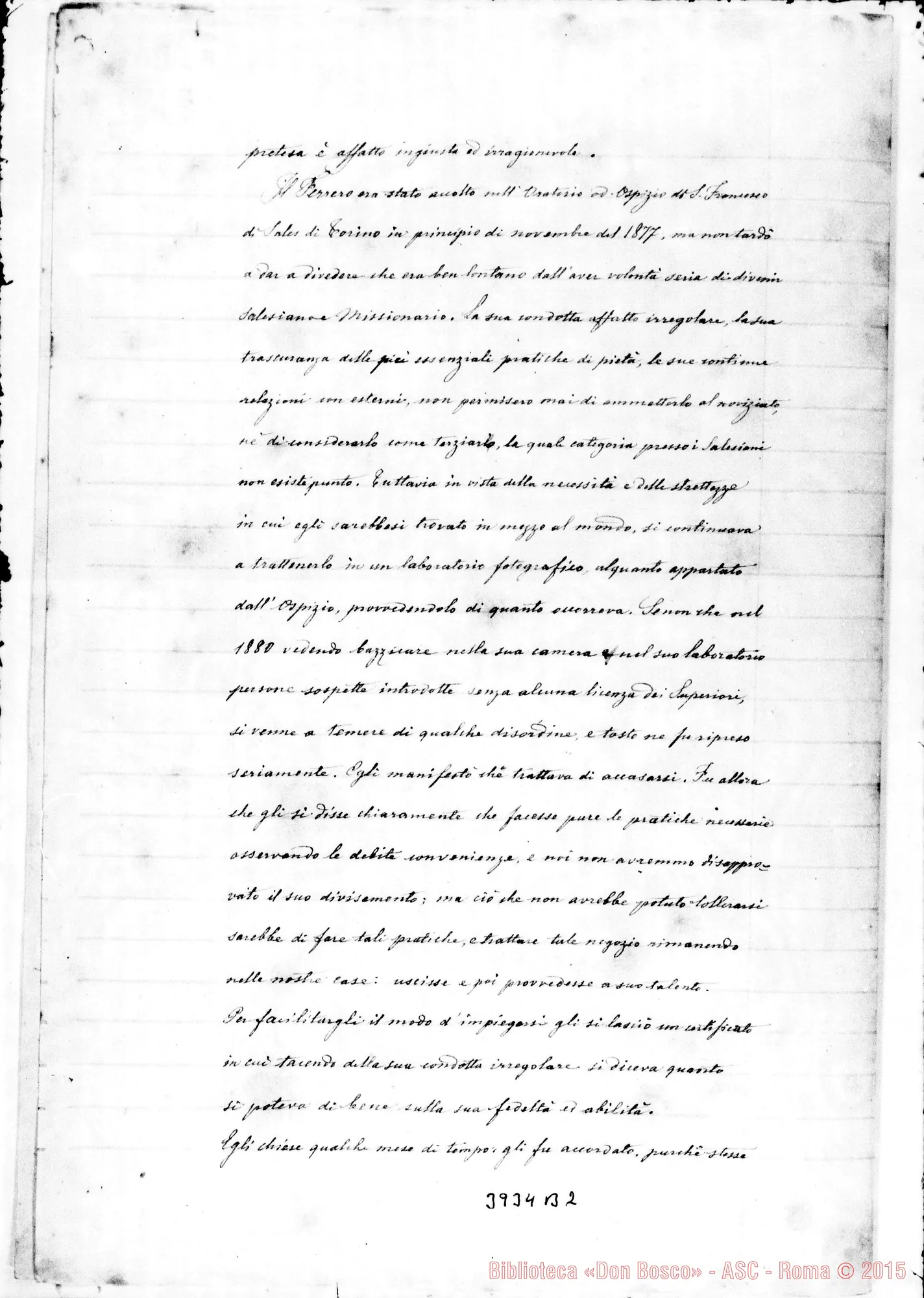 Fotogramma B 2 — Sacra Congr. dei W. E RR. Torino, 18-03-1884