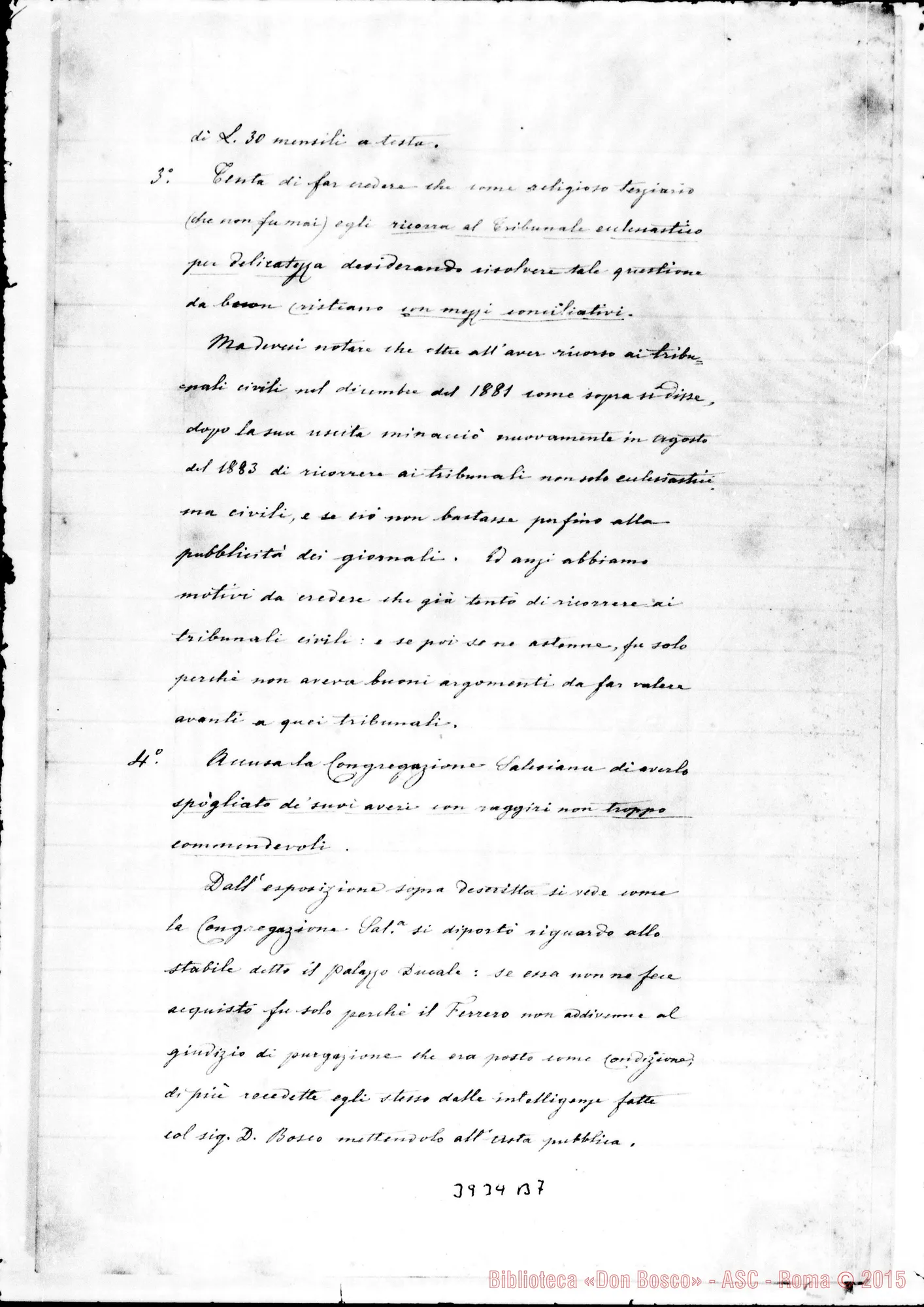 Fotogramma B 7 — Sacra Congr. dei W. E RR. Torino, 18-03-1884