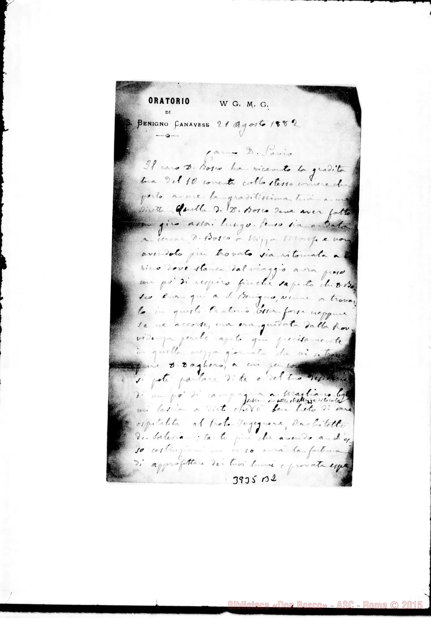 Fotogramma B 2 — Savio Angelo, SDB S. Benigno, 21-08-1882