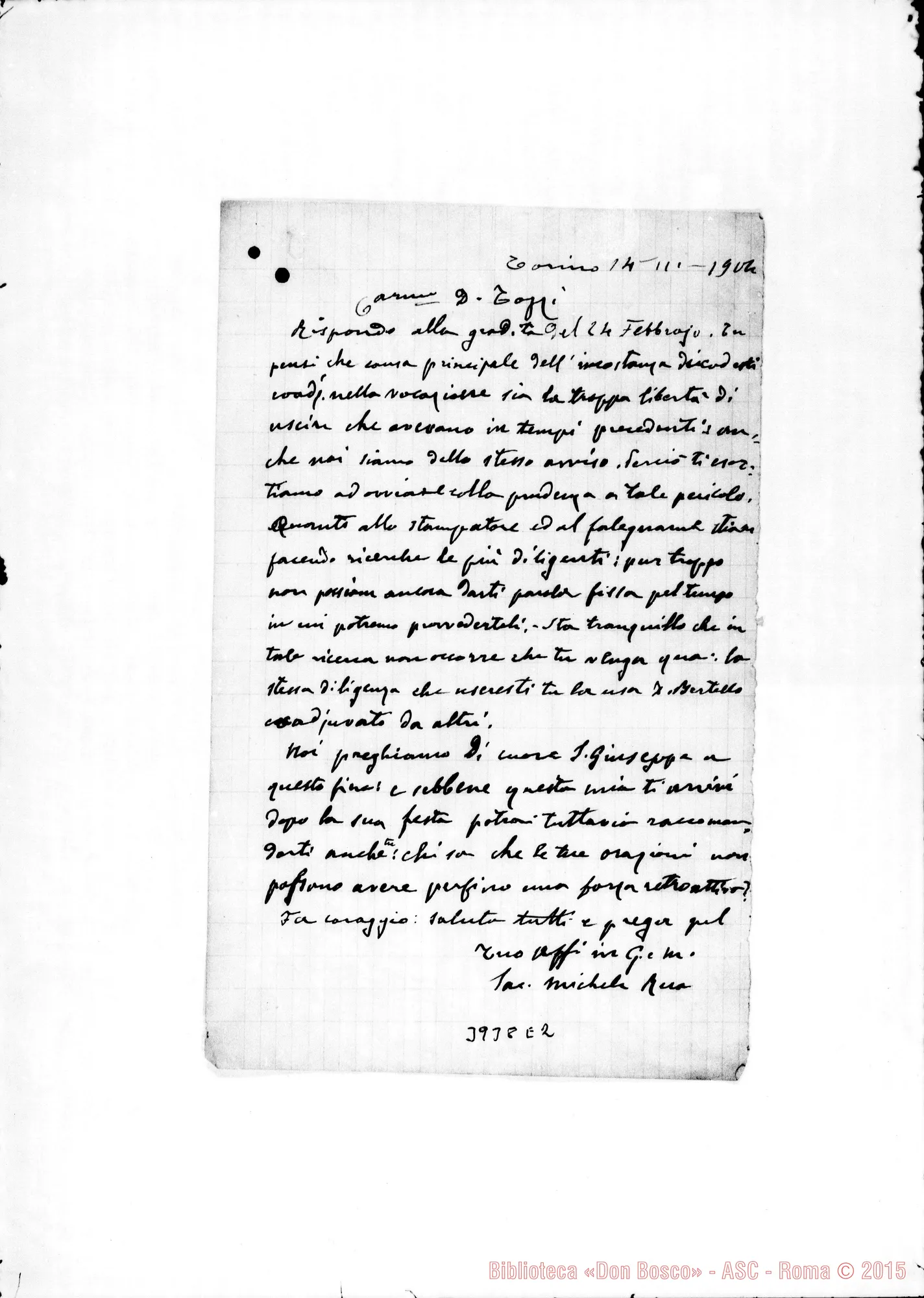 Fotogramma E 2 — « Torino, 14-03-1904
