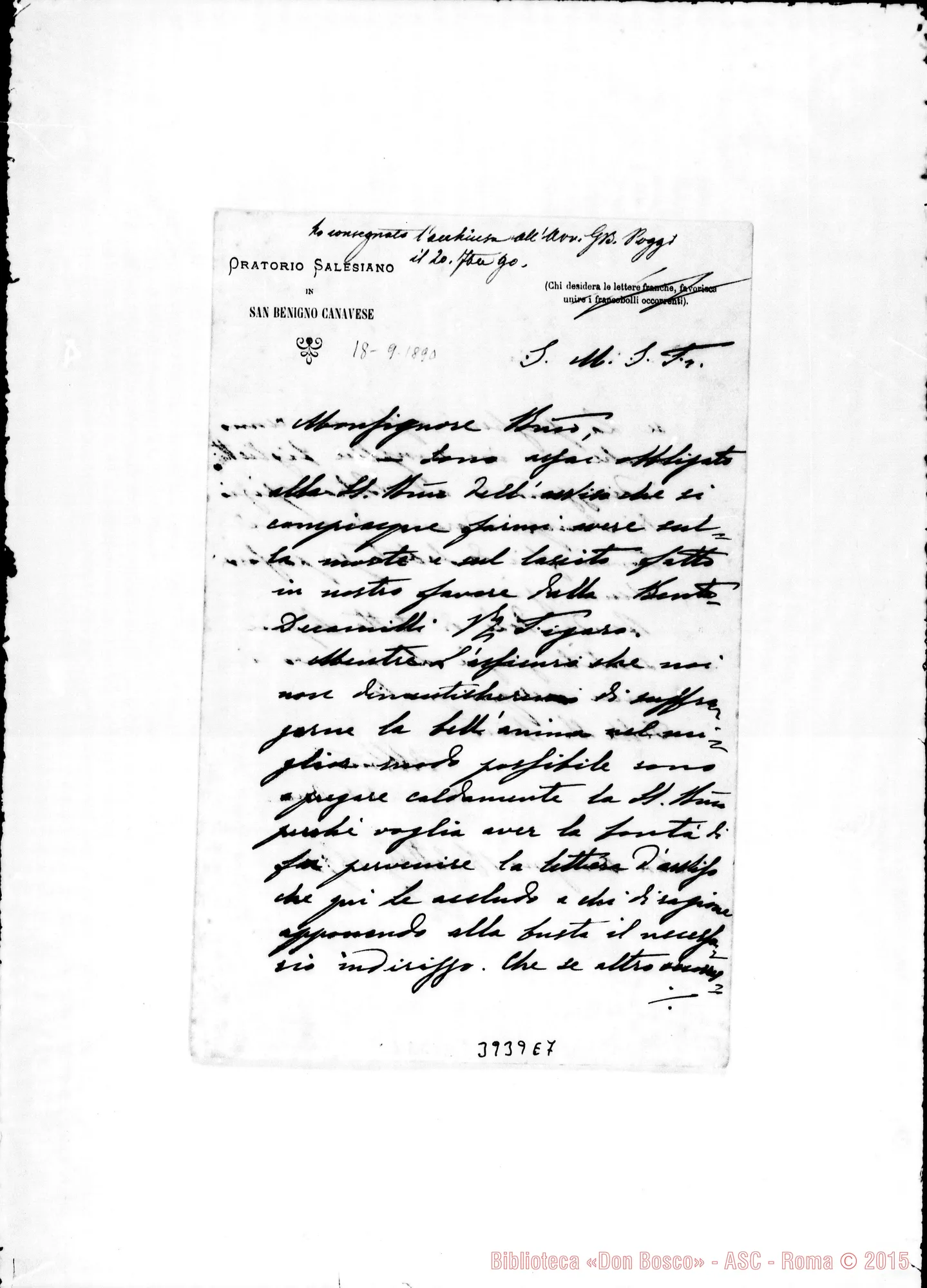 Fotogramma E 7 — « S. Benigno, 18-09-1890