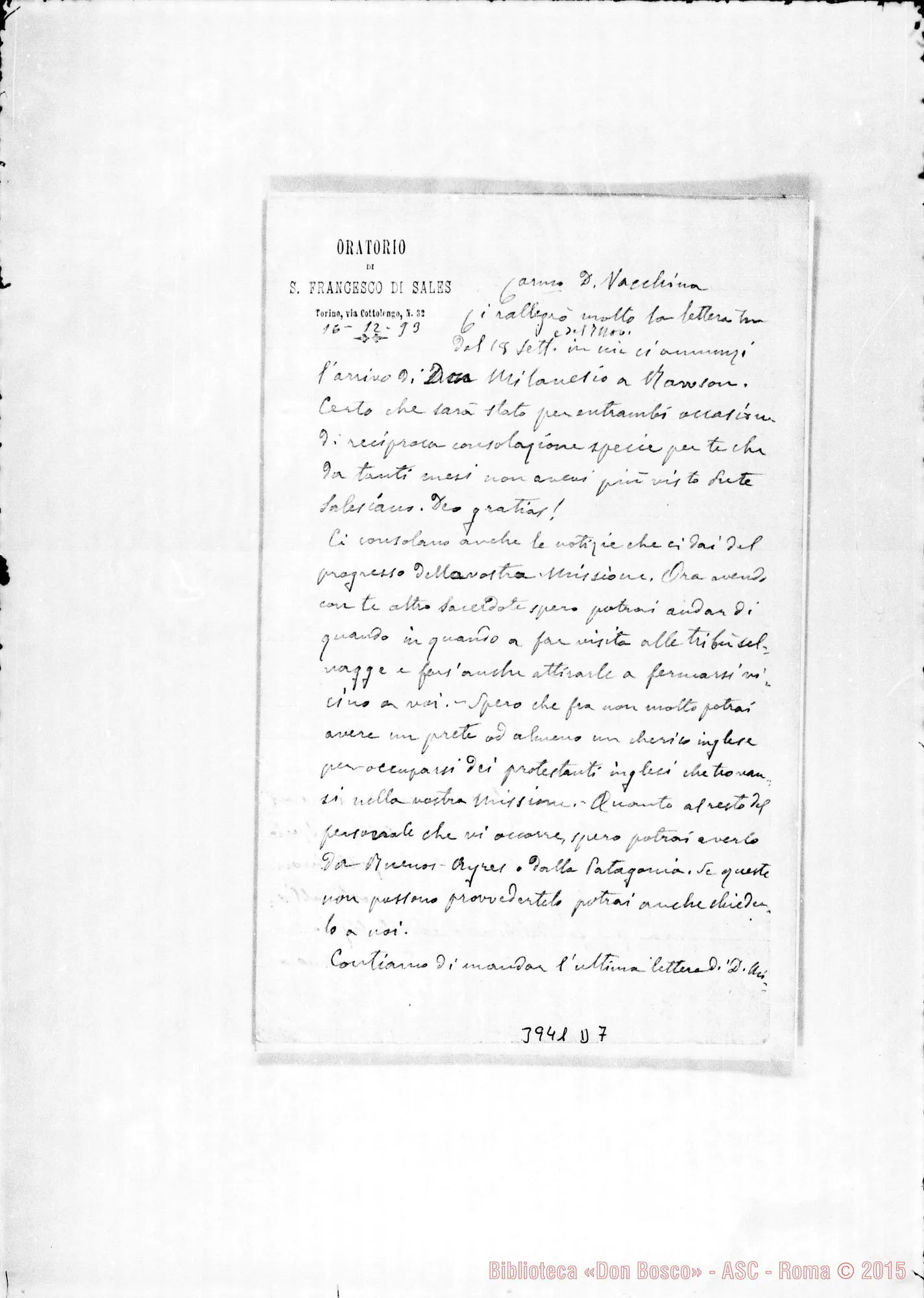 Fotogramma D 7 — Vacchina Bernardo, SDB Torino, 16-12-1893