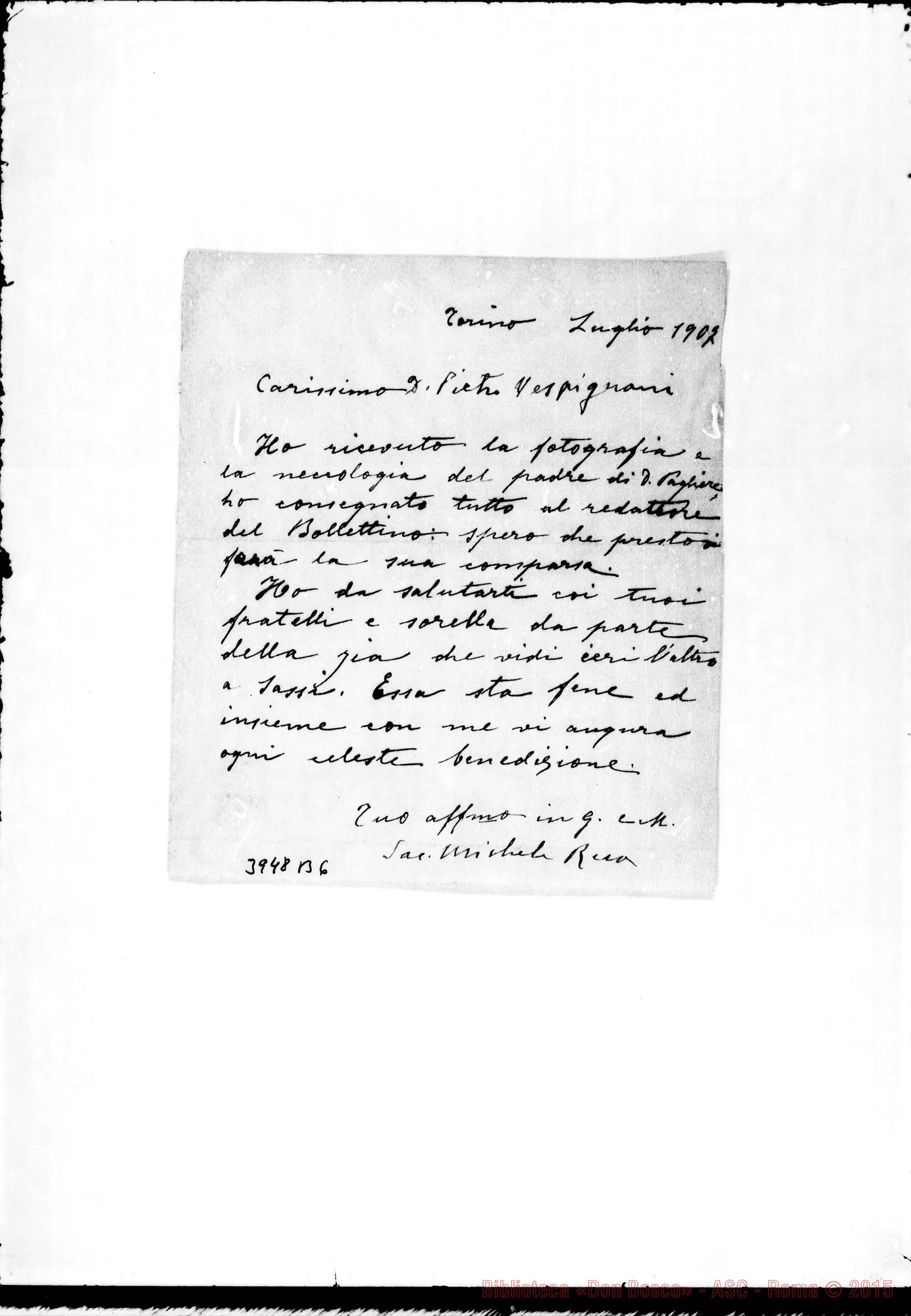 Fotogramma B 6 — Vespignani Pietro, SDB Torino, 07-1907