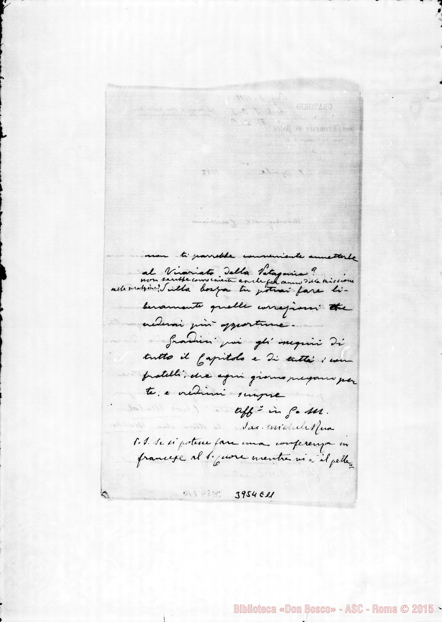Fotogramma E 11 — Cagliero Giovanni, mons. Torino, 5-04-1888