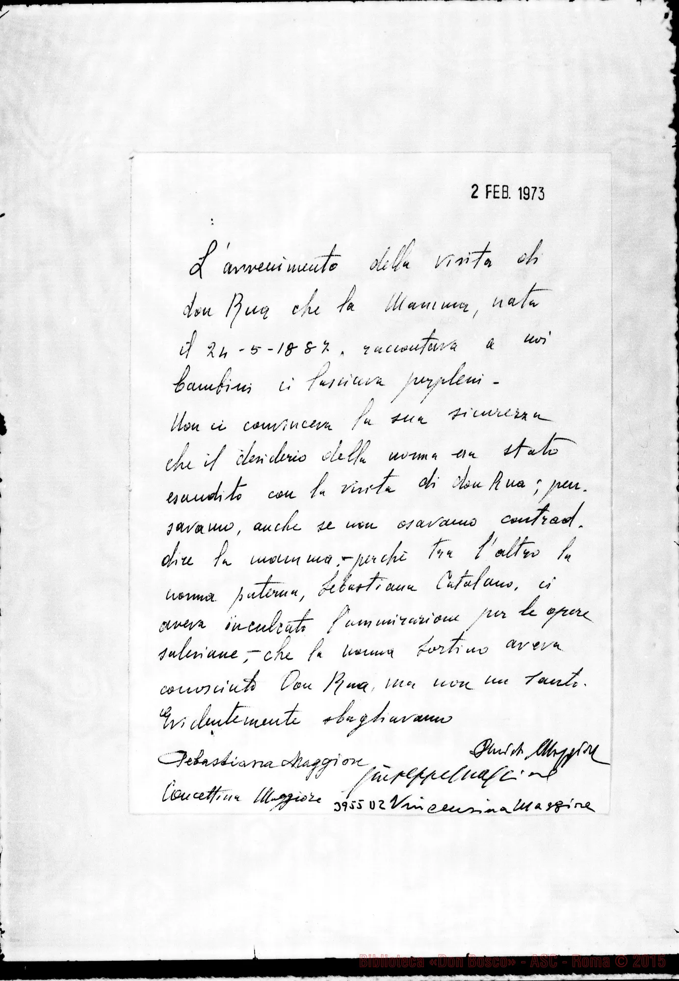 Fotogramma D 2 — « « Torino, 2-03-1906 All. testimonianze