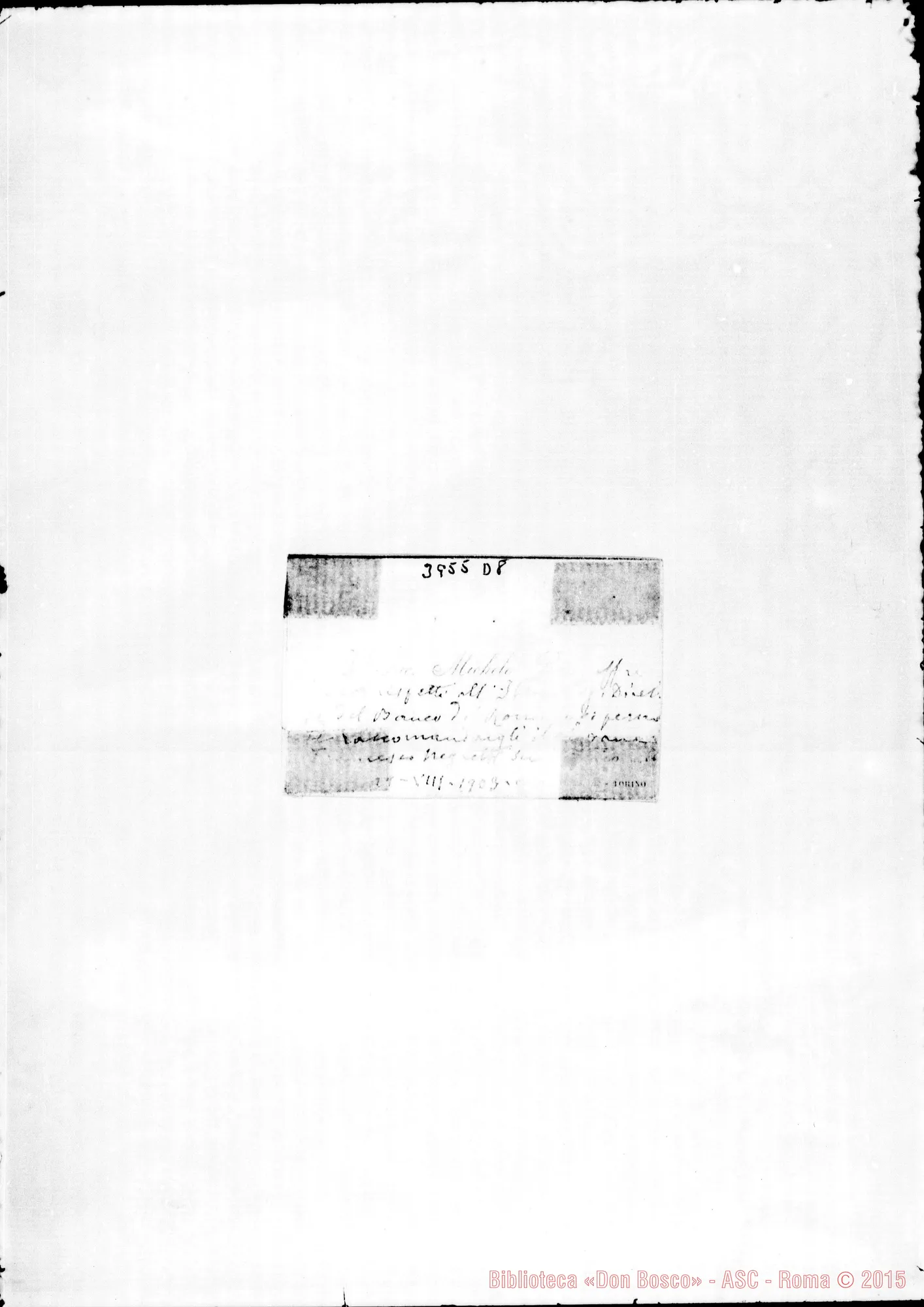 Fotogramma D 8 — Banca di Roma, dirett. Torino, 24-03-1903 Biglietto da visita