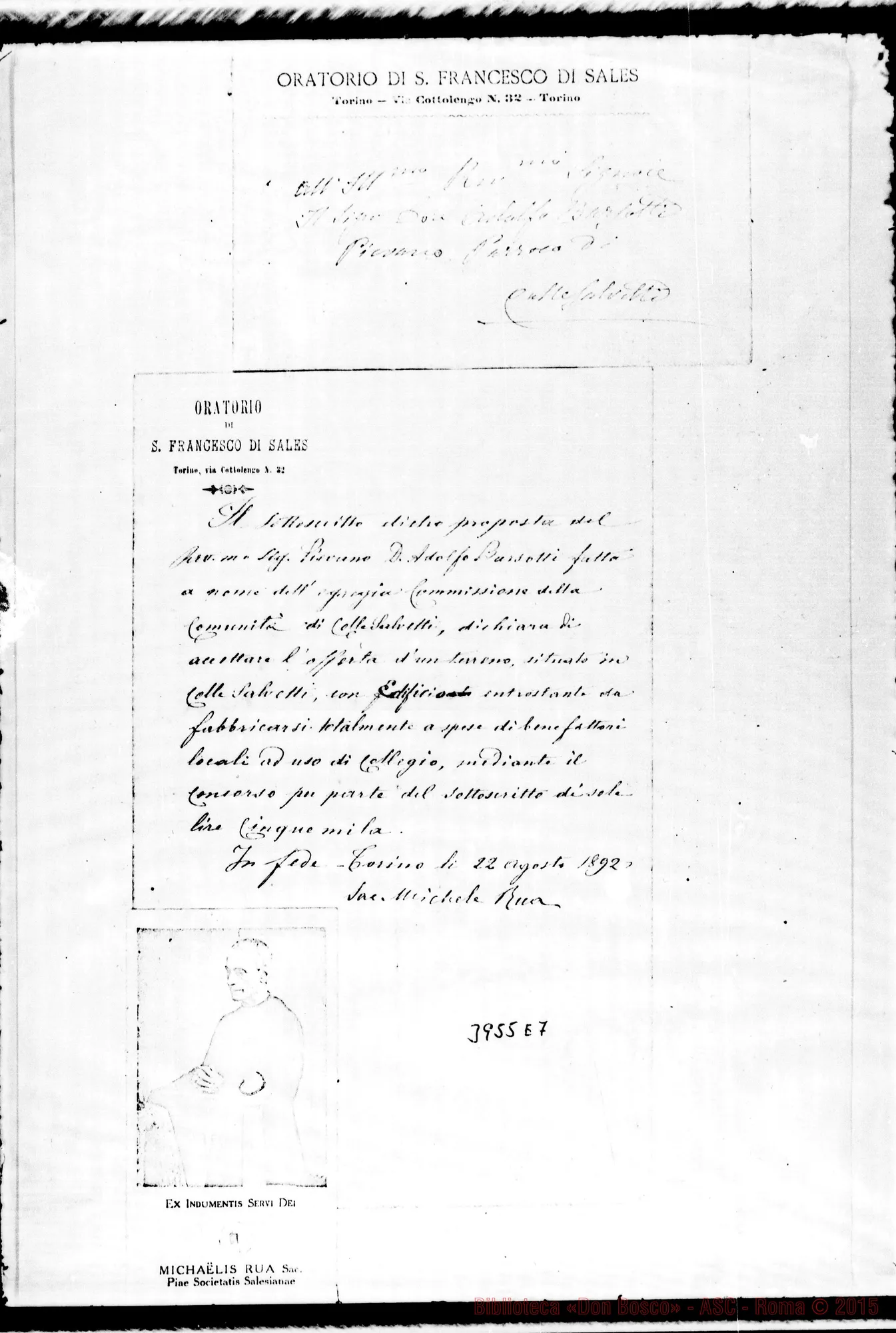 Fotogramma E 7 — Barsotti Adolfo, parroco Torino, 22-08-1892