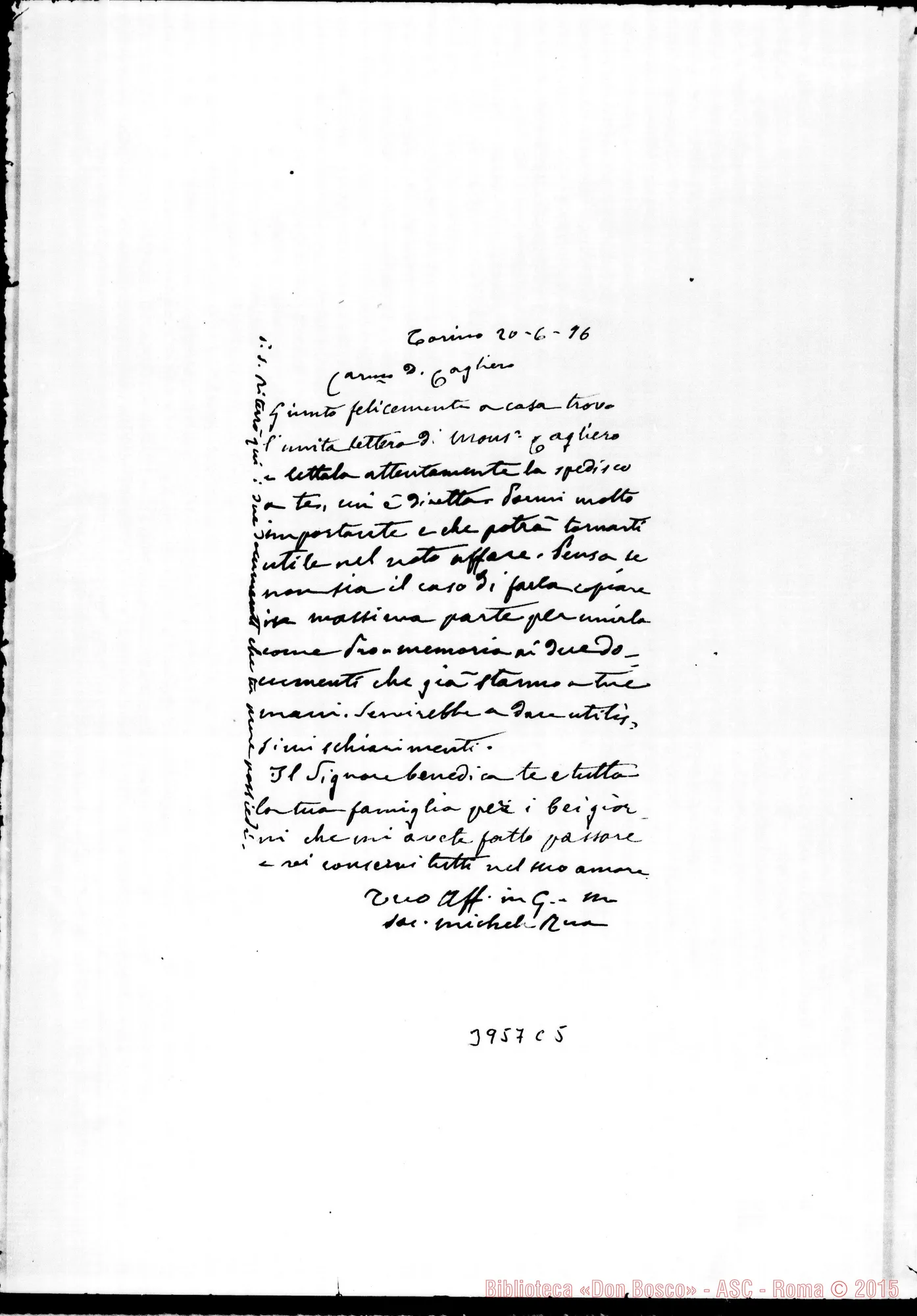 Fotogramma C 5 — « « Torino, 20-06-1896 Cfr. orig.
