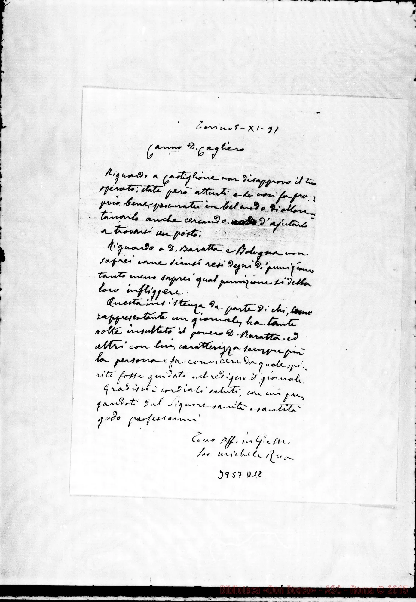 Fotogramma D 12 — « « Torino, 5-11-1897 Cfr. orig.