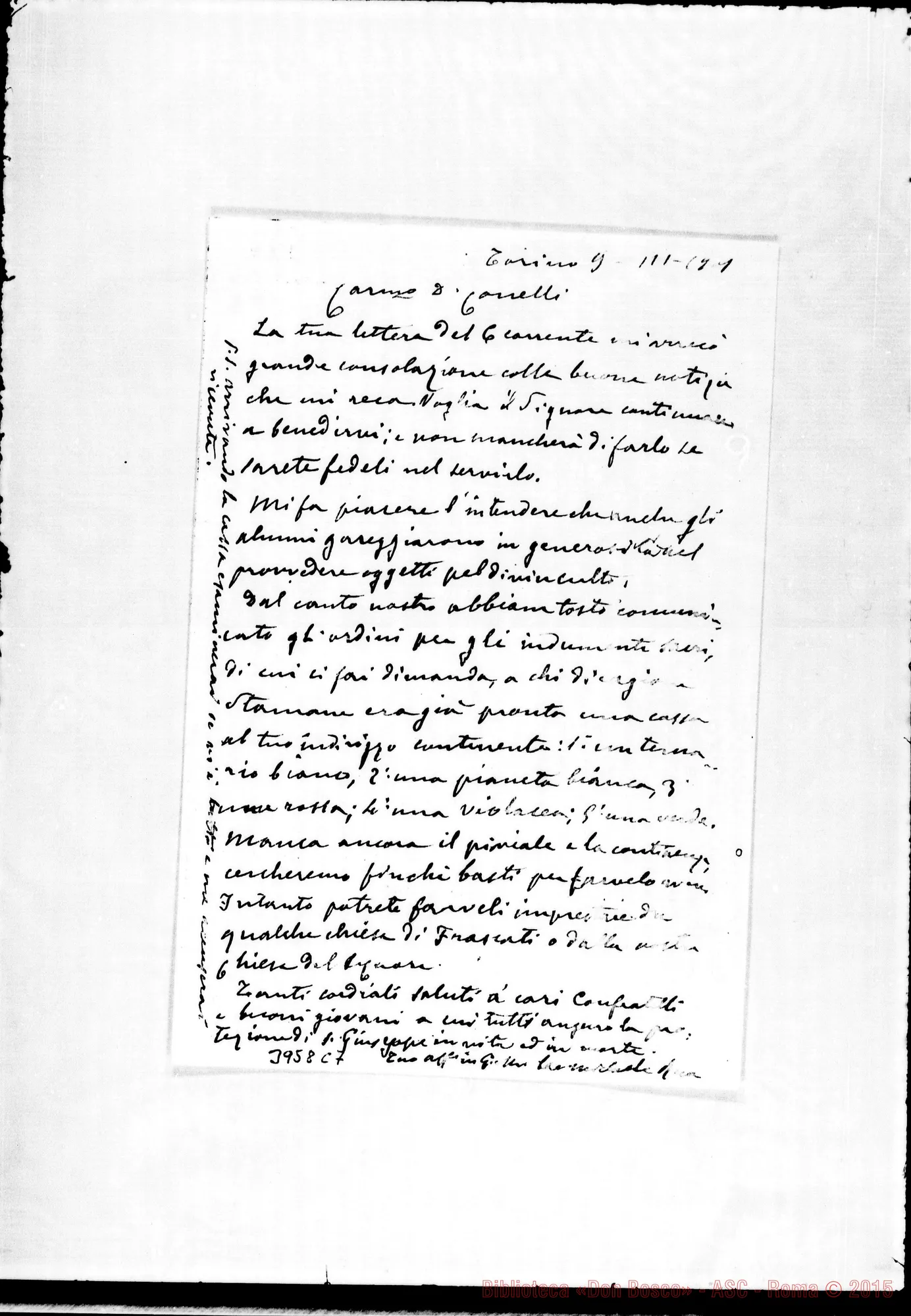 Fotogramma C 7 — Conelli Arturo, SDB Torino, 9-03-1901