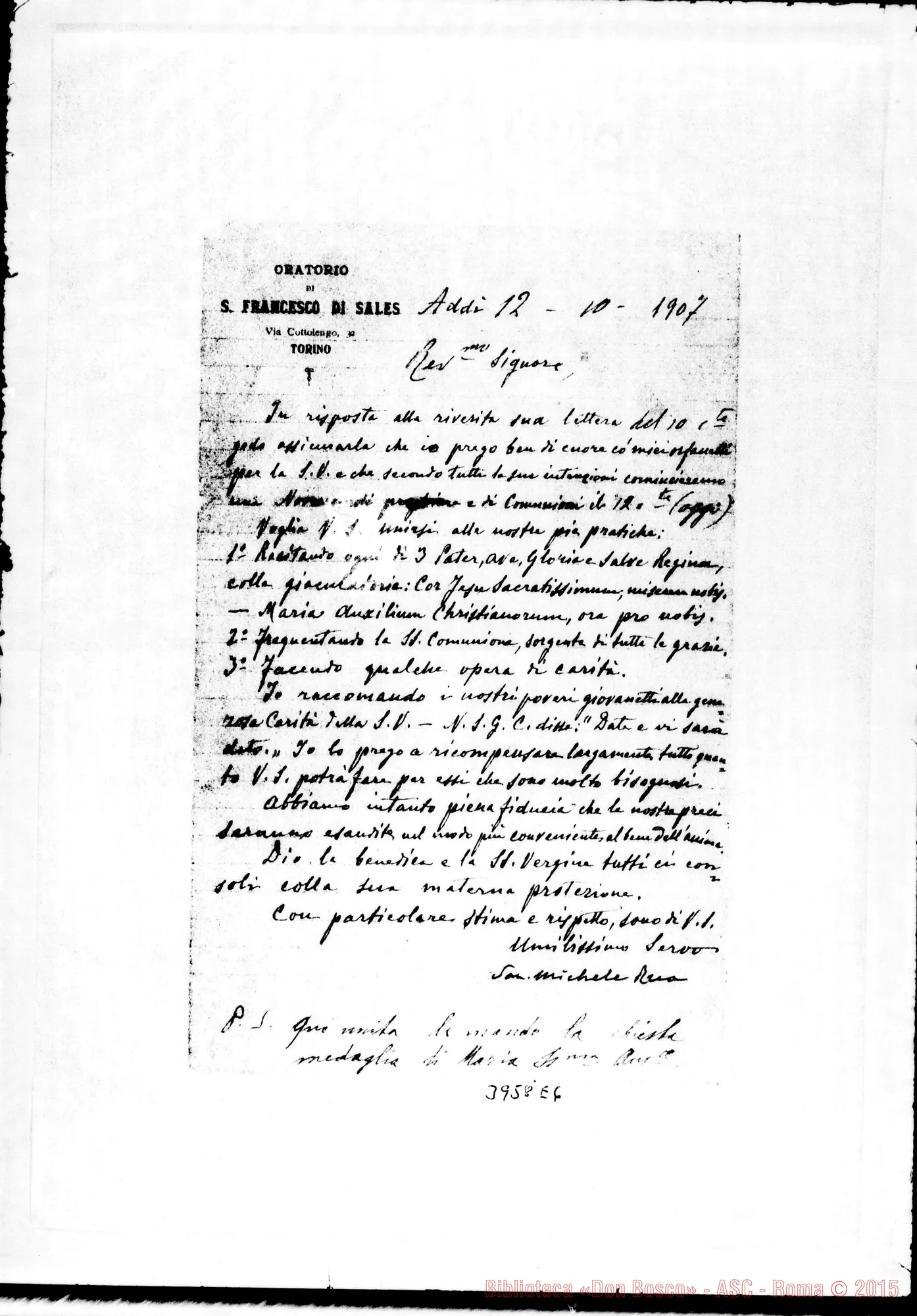 Fotogramma E 6 — De Nardi Carlo, mons. Torino, 12-10-1907