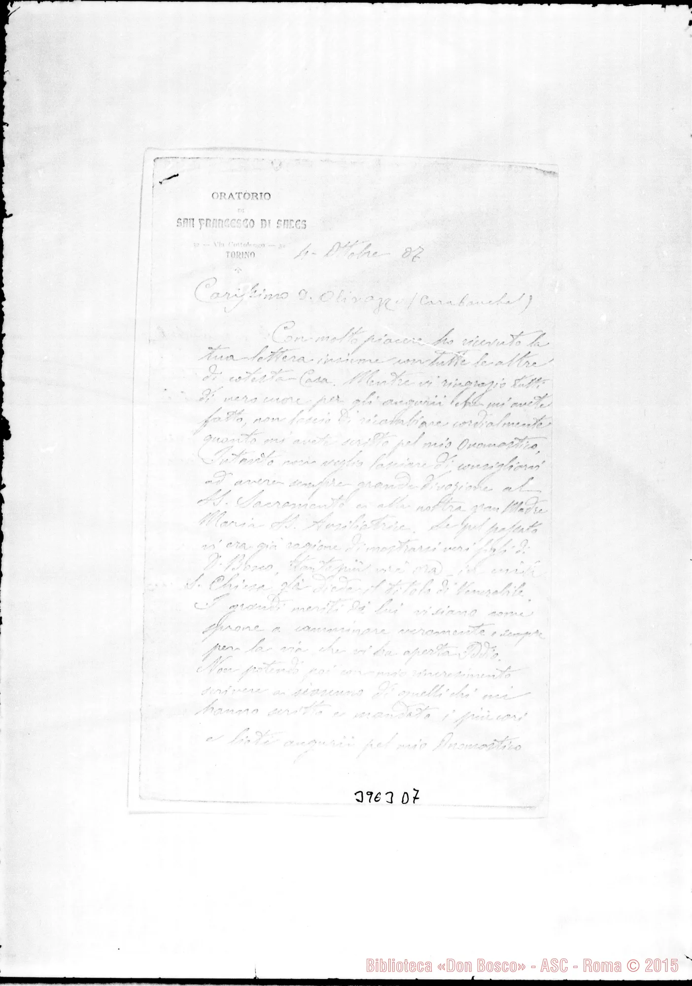 Fotogramma D 7 — Olivazzo Pietro, SDB Torino, 4-10-1907