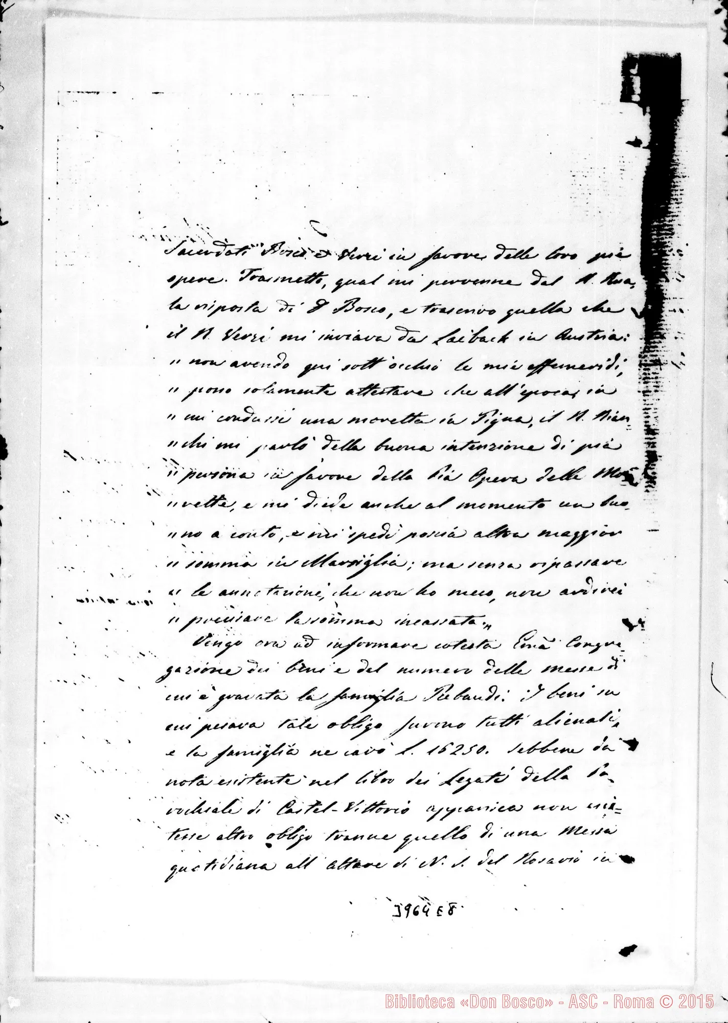 Fotogramma E 8 — Reggio Tommaso, vesc. Torino, 11-10-1880 All. trascrizione E lett. del Vesc. al Card. Pref. del Concilio di Roma, 11-11-1880