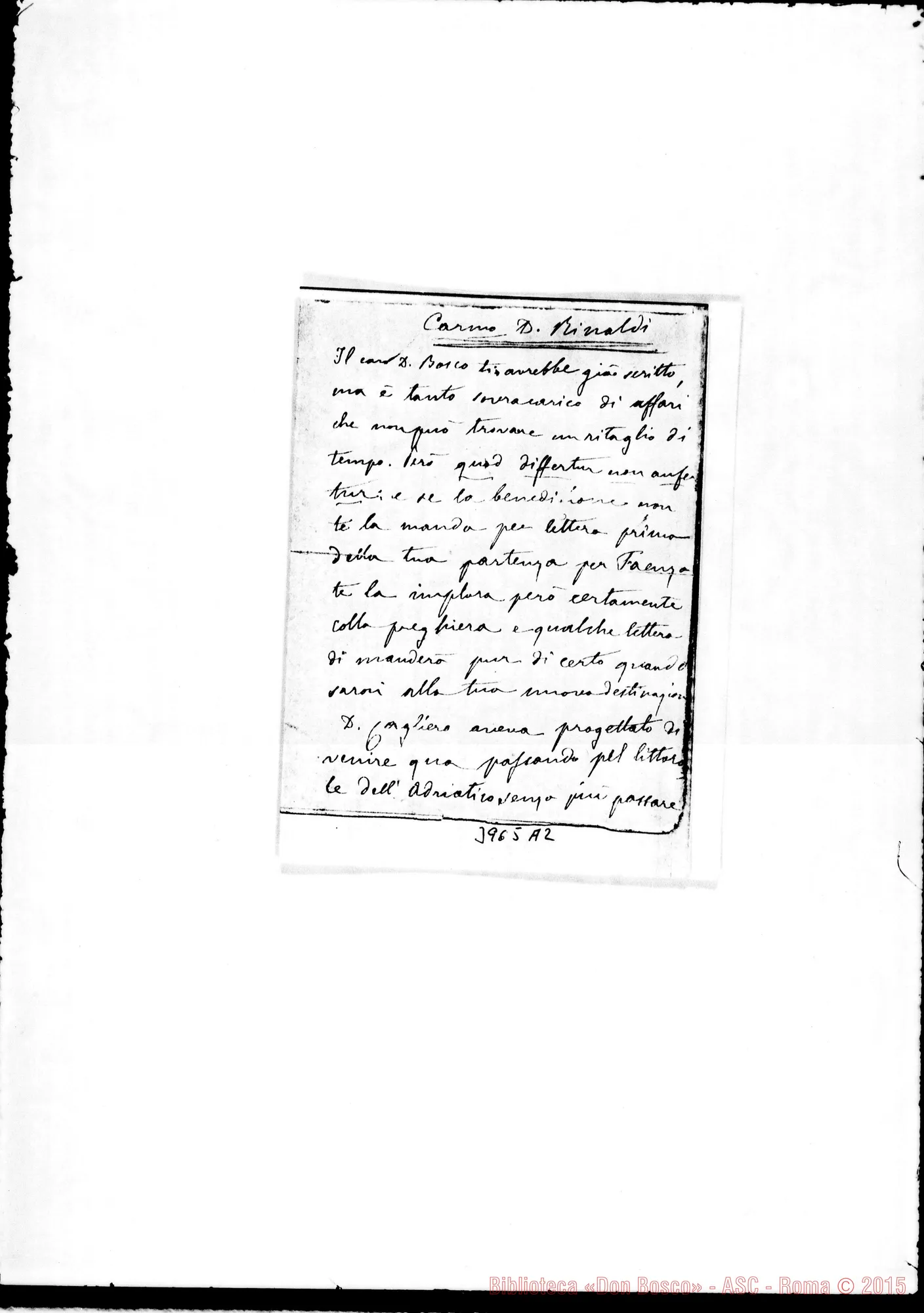 Fotogramma A 2 — Rinaldi Giovanni, SDB Torino, 7-11-1881