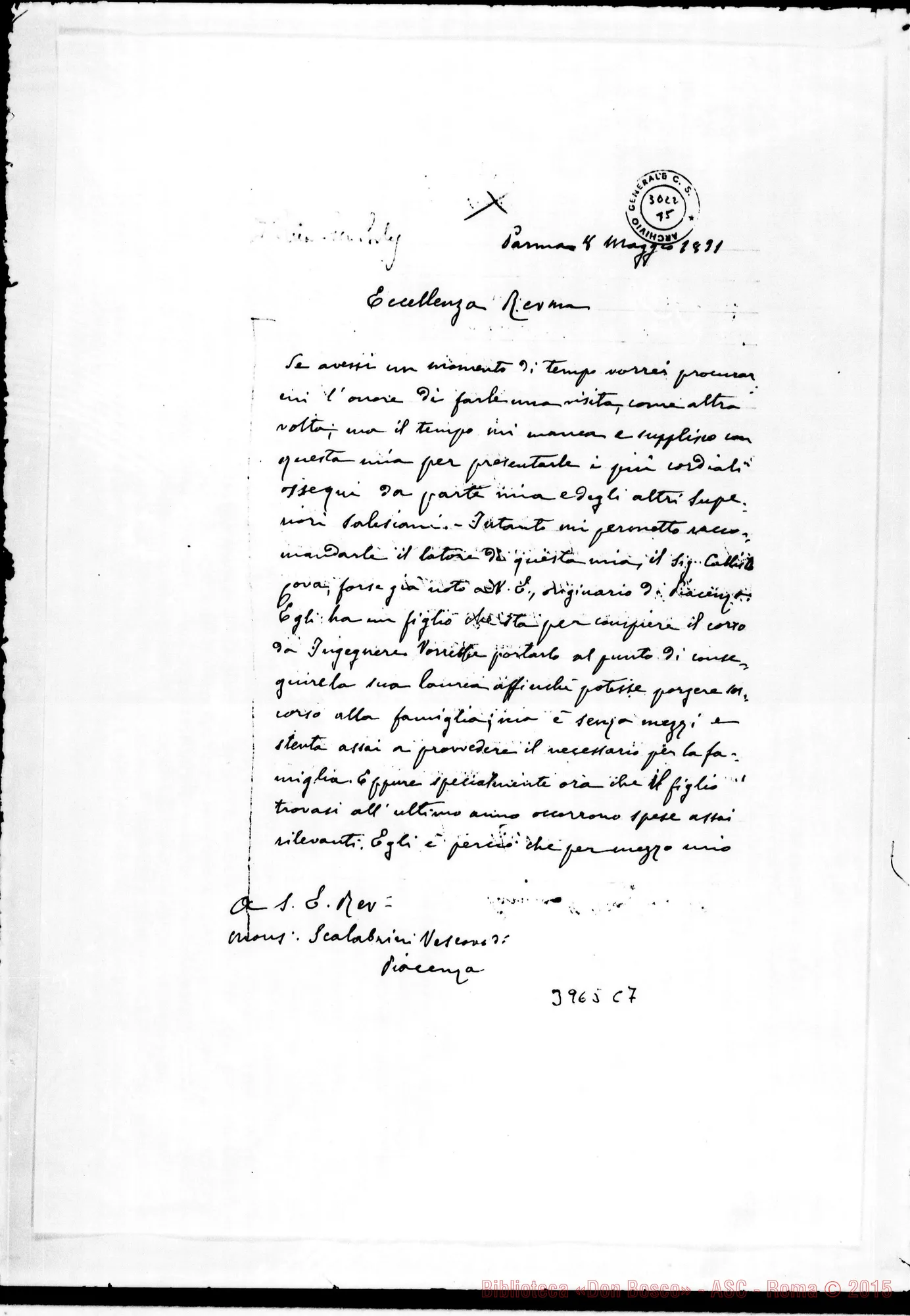 Fotogramma C 7 — Scalabrini Gio. Batt., vesc. Parma, 8-05-1891