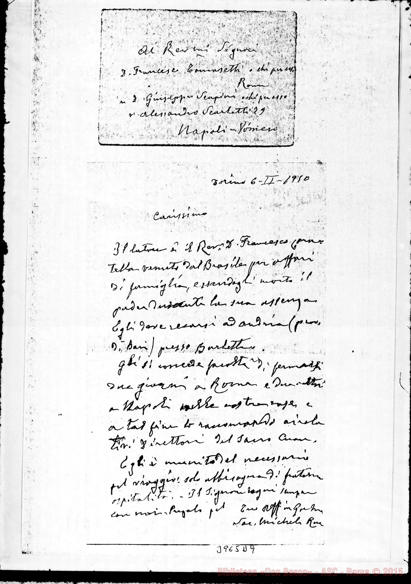 Fotogramma D 9 — Tomasetti Francesco, SDB Torino, 6-02-1910