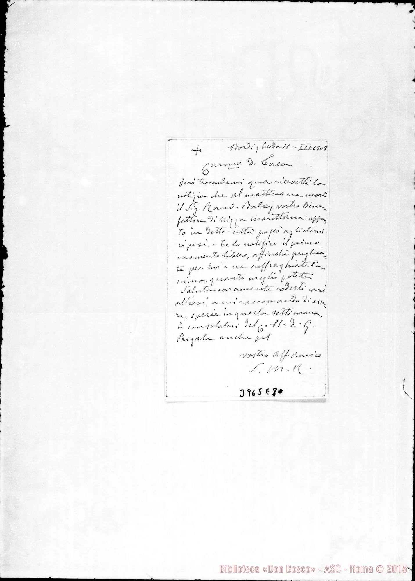 Fotogramma E 8 — « « Bordighera, 11-02-1901 Cartolina