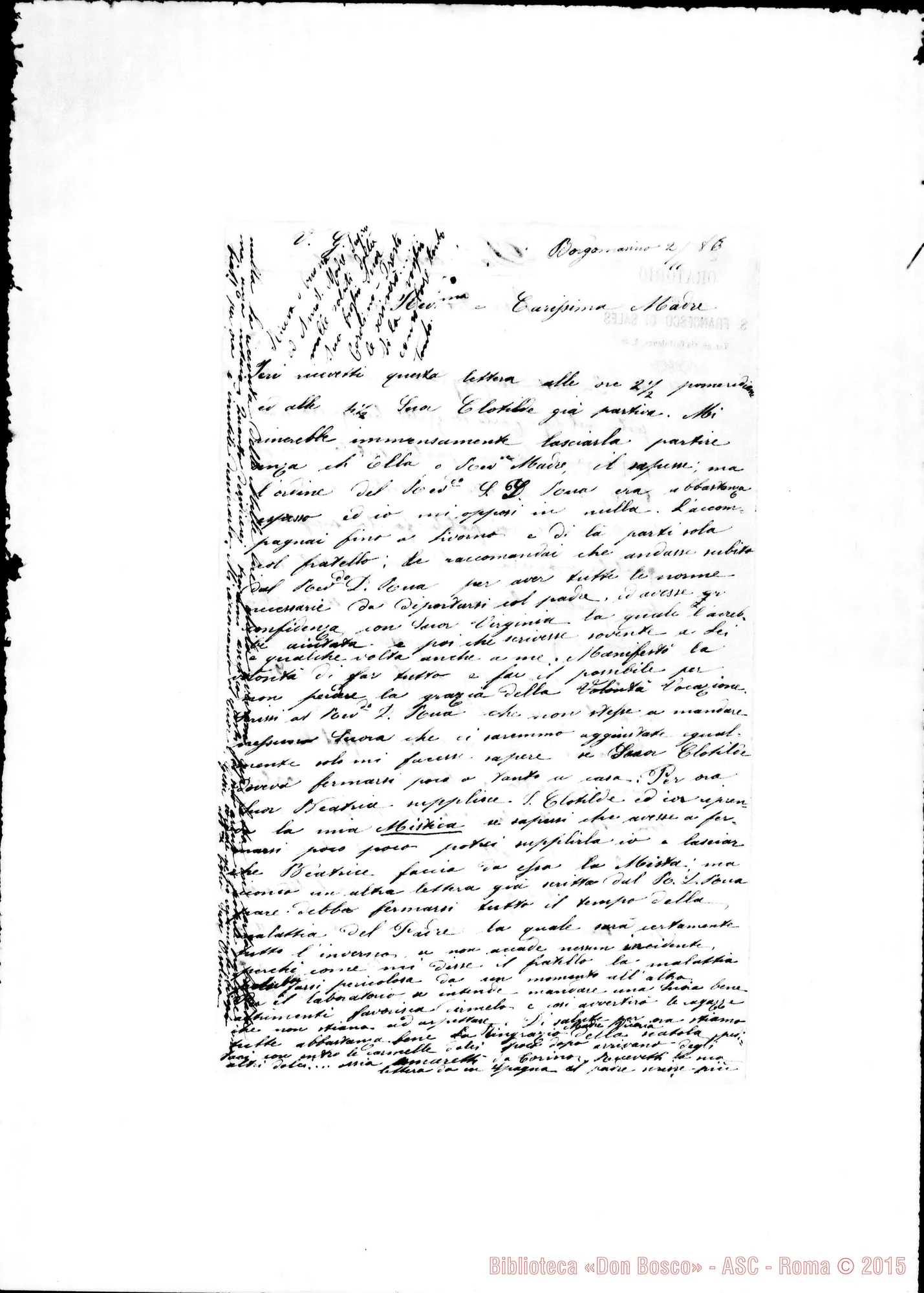 Fotogramma C 6 — Daghero Catterina, M. Generale Torino, 12-11-1886 All. due lett. D. Rua-Sr. Orsolina E Sr. Orsolina-Madre Daghero