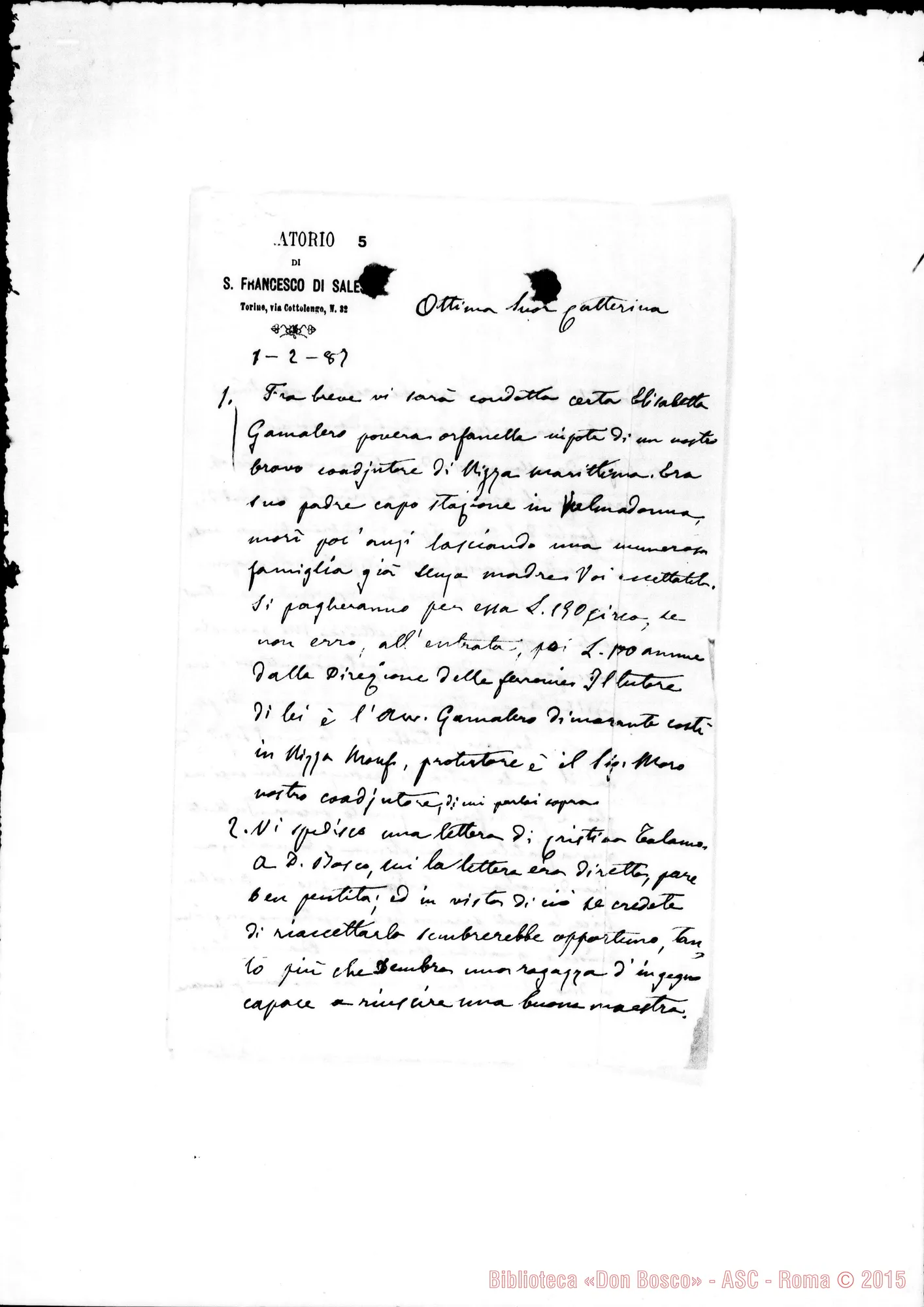 Fotogramma D 2 — « « Torino, 1-02-1887