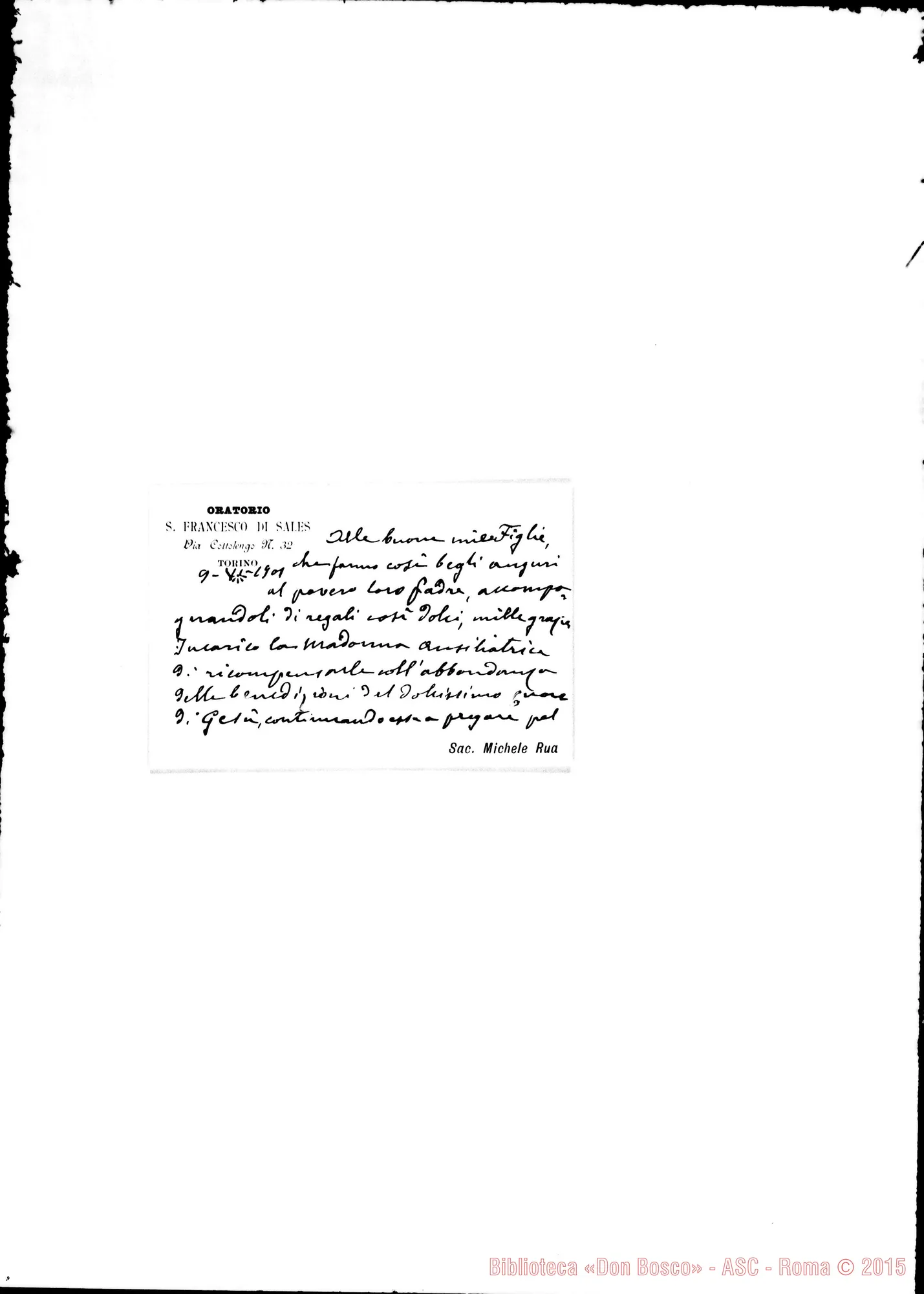 Fotogramma D 6 — Figlie di Maria Ausiliatrice Torino, 9-06-1901