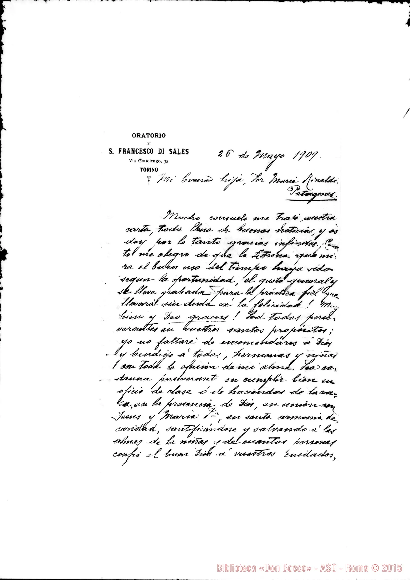Fotogramma C 11 — Rinaldi Maria, suora Torino, 26-05-1909