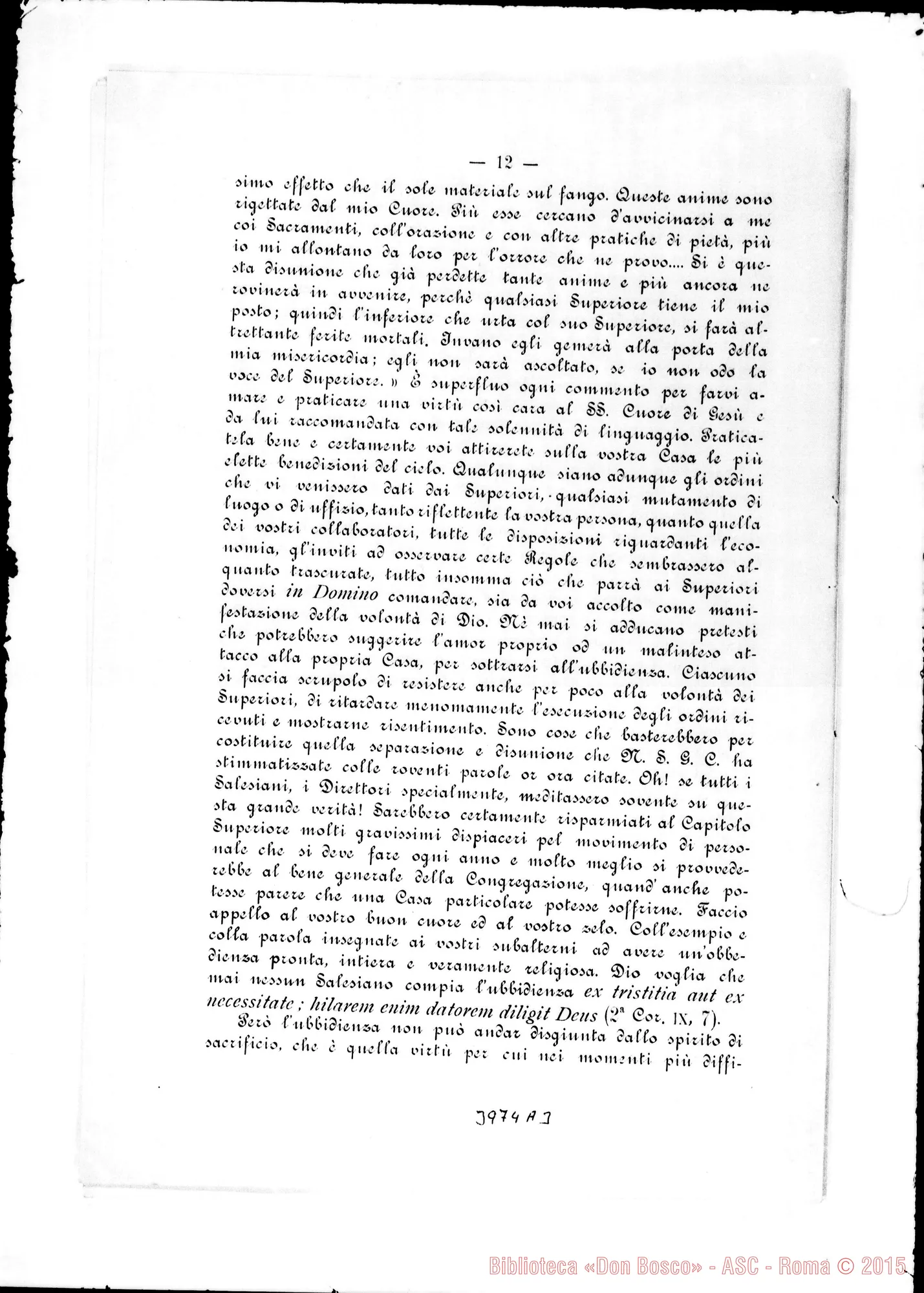 Fotogramma A 3 — 29-11- «Foste collocati sul candelabro…» Ms. allogr. E stampato