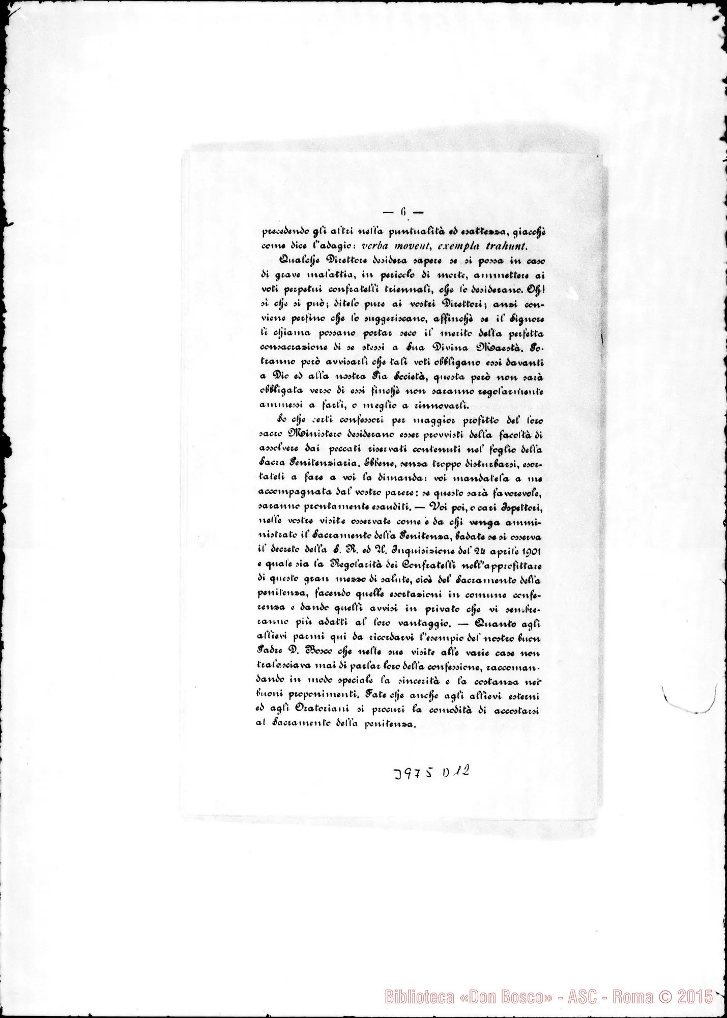 Fotogramma D 12 — 25-11- I Salesiani E le F.M.A.. Ms. allogr. E stampato