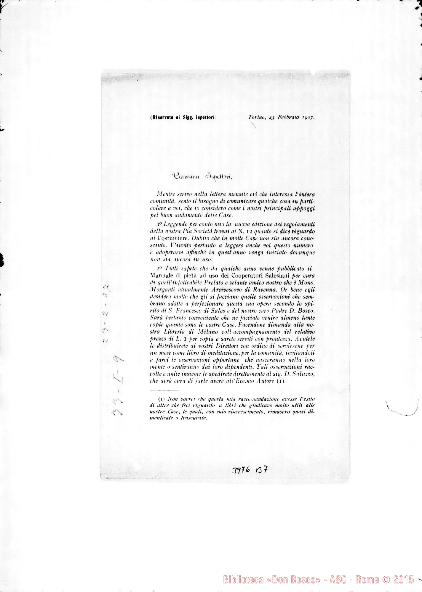 Fotogramma B 7 — 23-02-1907: Costumiere nelle Case. Manuale di pietà per i Cooperatori. Stampato