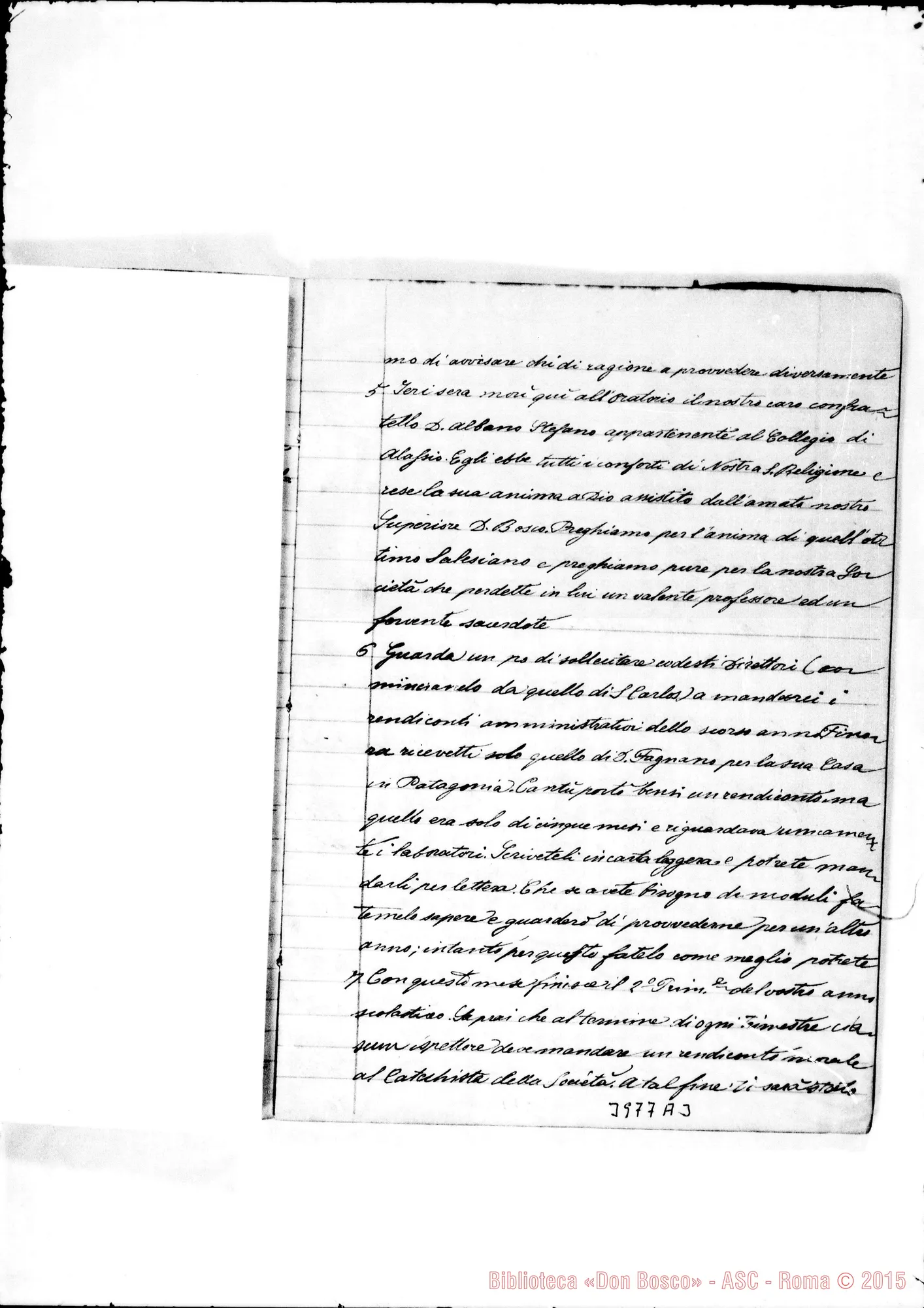 Fotogramma A 3 — 1879-1886: «Circolari all'Ispettoria Americana». Quaderno ms. allogr. in parte E autogr. Rua in altra