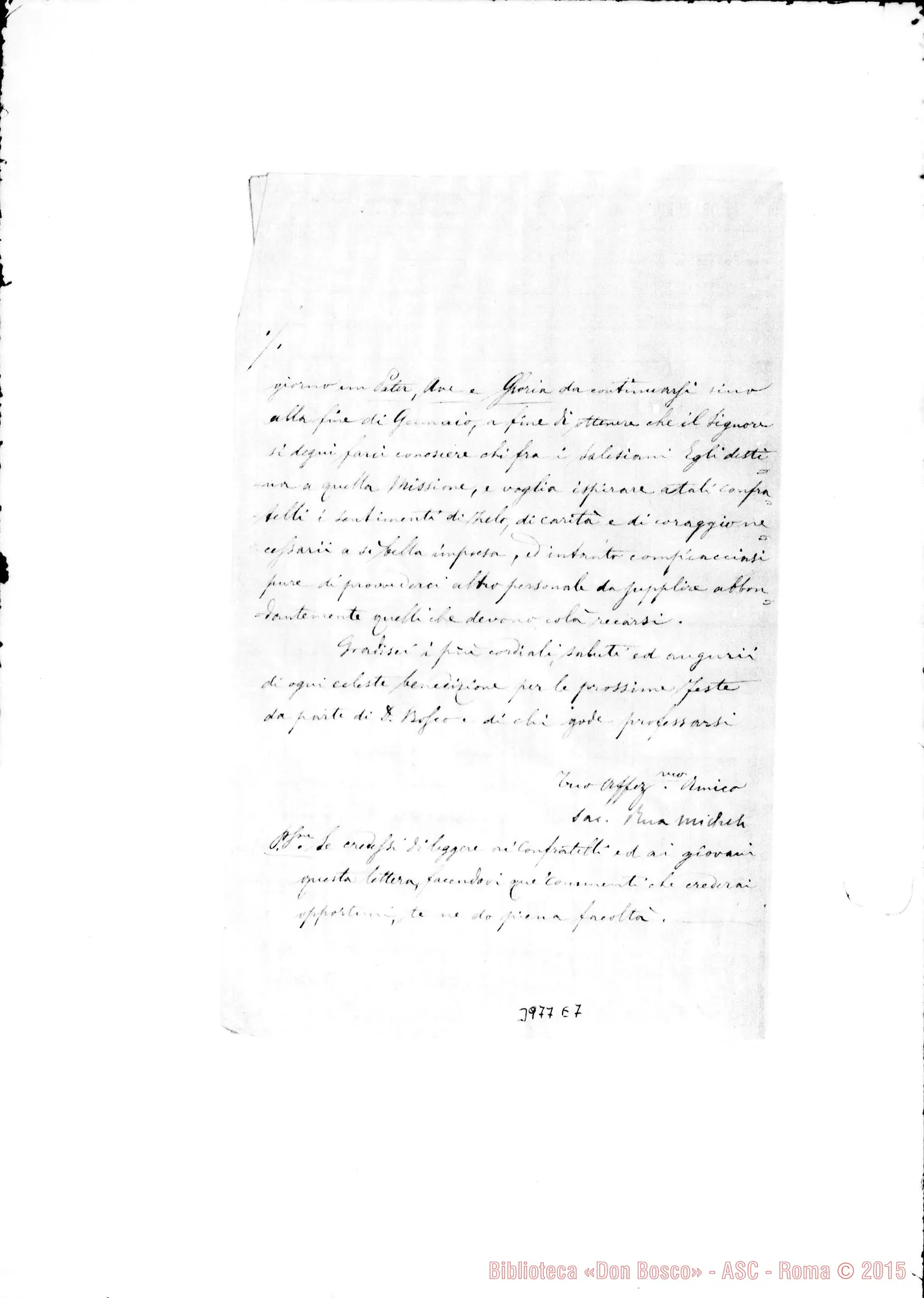 Fotogramma E 7 — 18-12-1879: Sulla Patagonia. Ms. allogr. con firma autogr. Rua. Tre copie