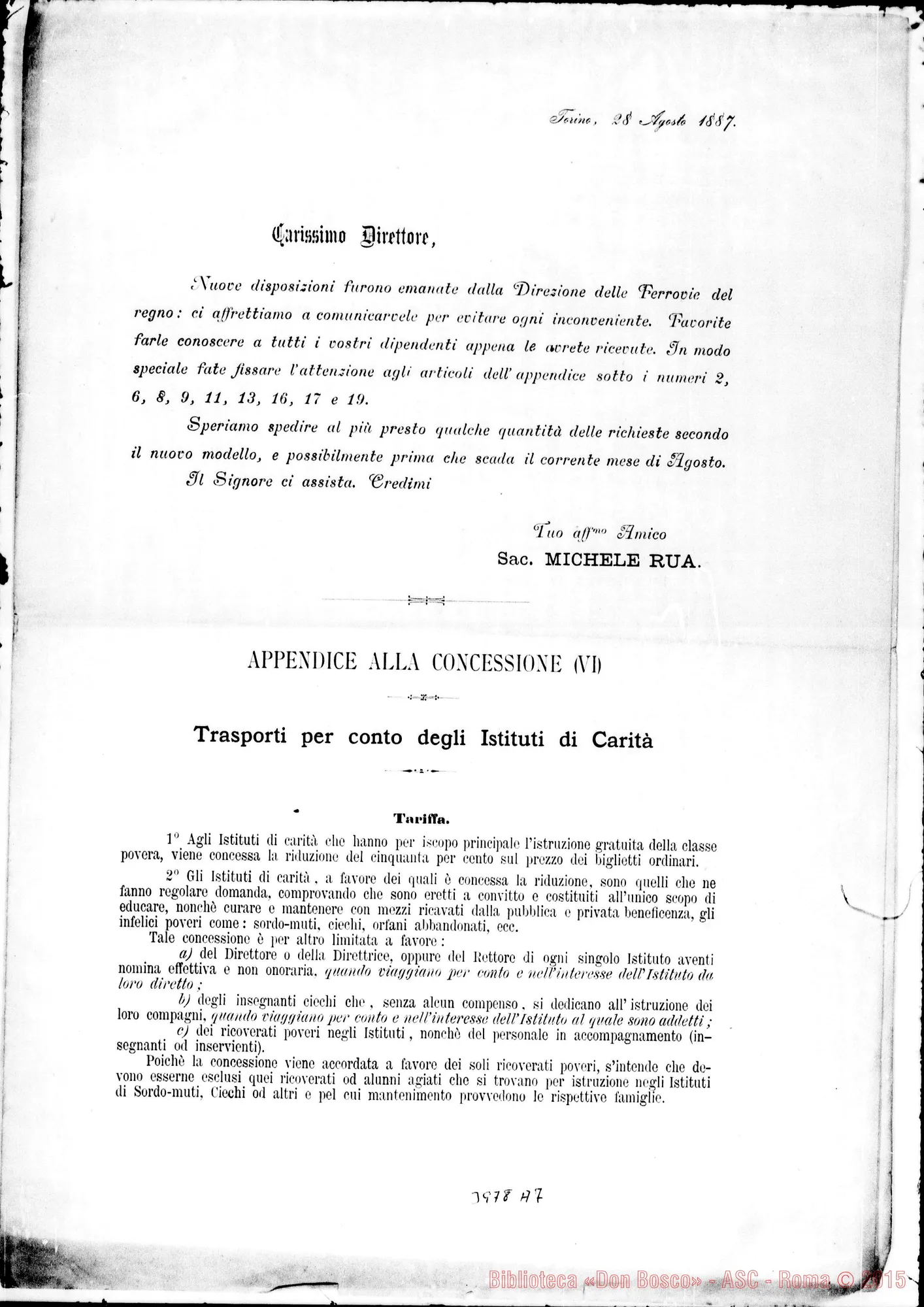 Fotogramma A 7 — 28-08-1887: Nuove disposizioni delle Ferrovie. Stampato