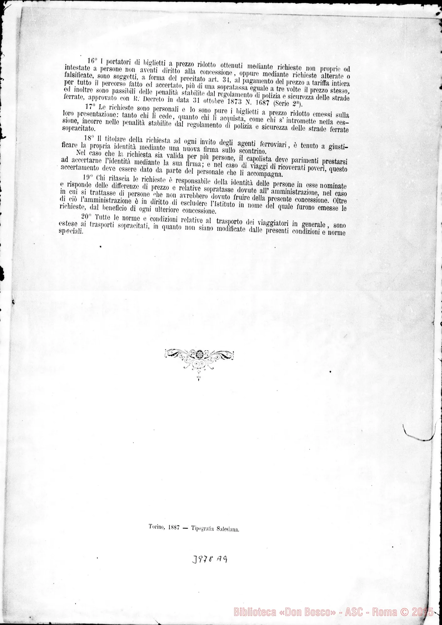 Fotogramma A 9 — 28-08-1887: Nuove disposizioni delle Ferrovie. Stampato