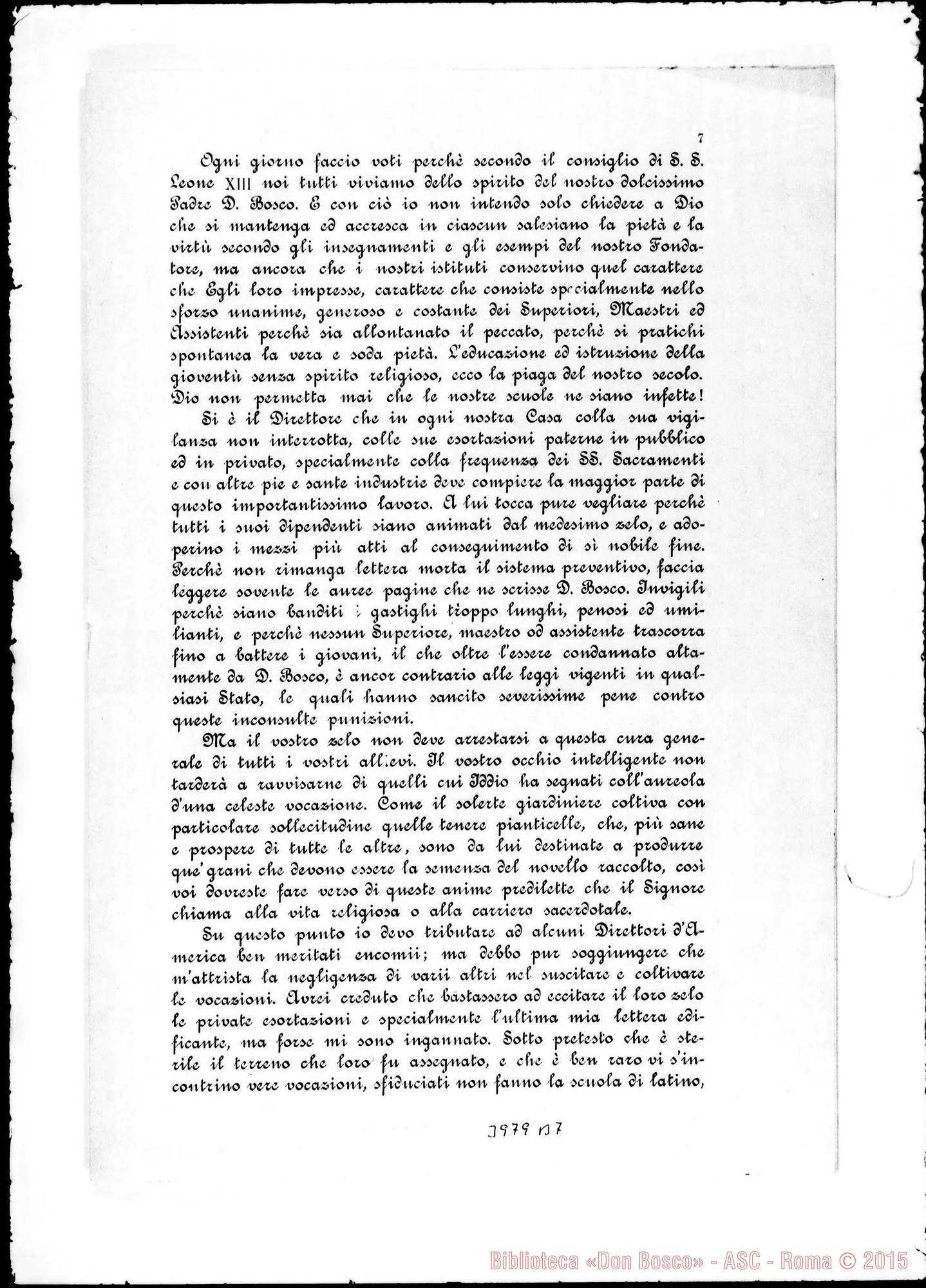 Fotogramma B 7 — 24-08- Esercizi per i Direttori A Valsalice. Ms. allogr. E stampato