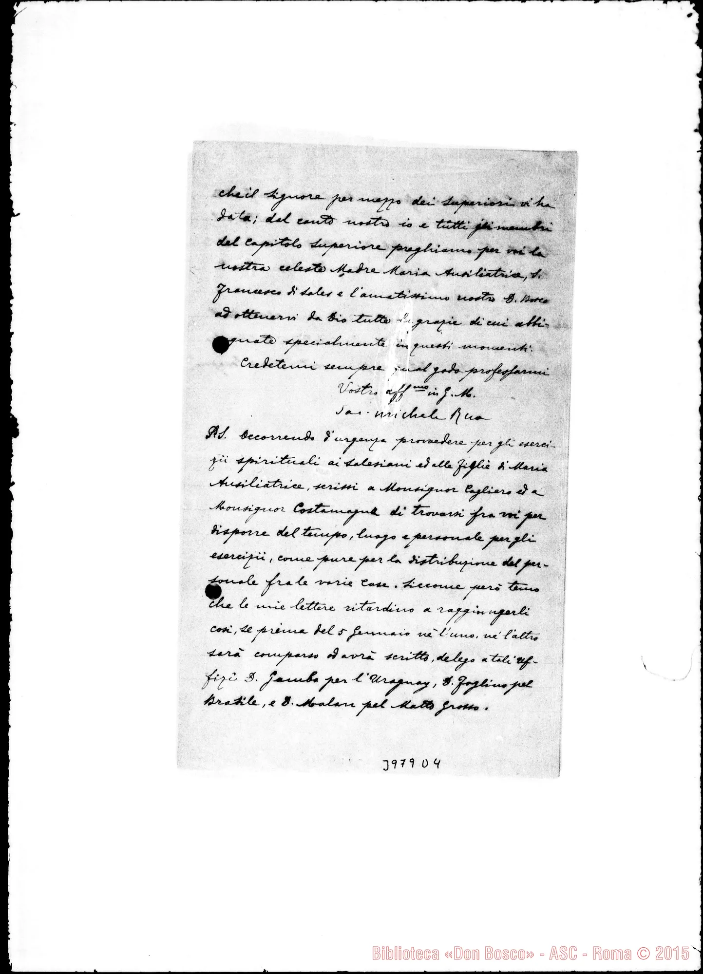 Fotogramma D 4 — Copia allogr. con firma autogr. Rua