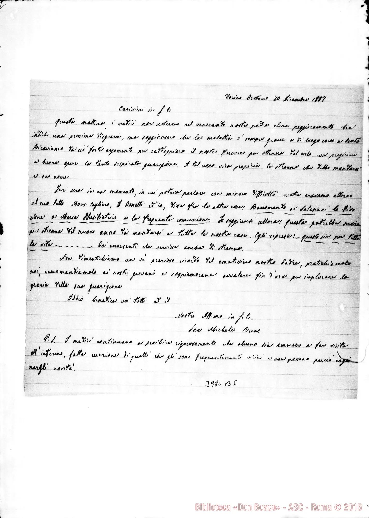 Fotogramma B 6 — 1887-1888: Circolari sull’ultima malattia di D. Bosco.