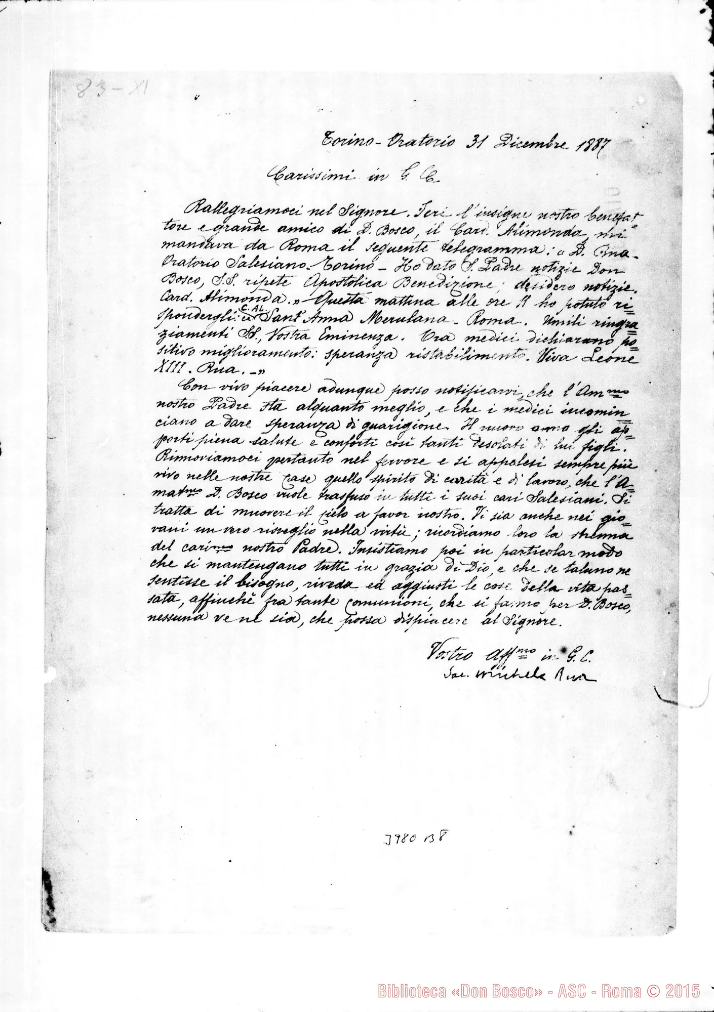 Fotogramma B 8 — 1887-1888: Circolari sull’ultima malattia di D. Bosco.