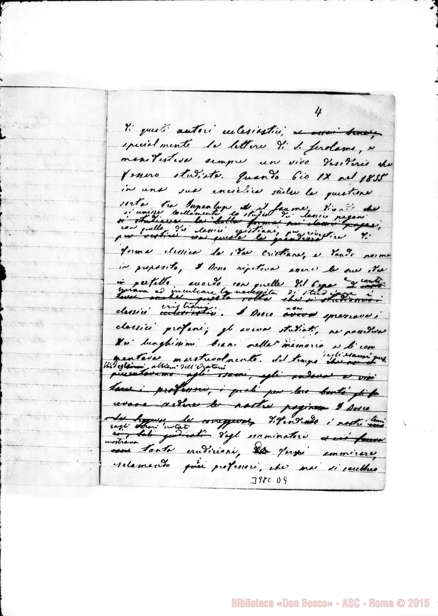 Fotogramma D 9 — 27-12-1889: Sulla carità. Minuta ms. allogr. con correz. E aggiunte autogr. Rua