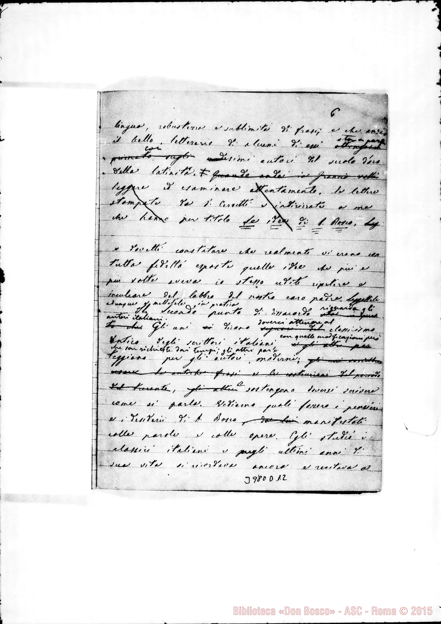 Fotogramma D 12 — 27-12-1889: Sulla carità. Minuta ms. allogr. con correz. E aggiunte autogr. Rua