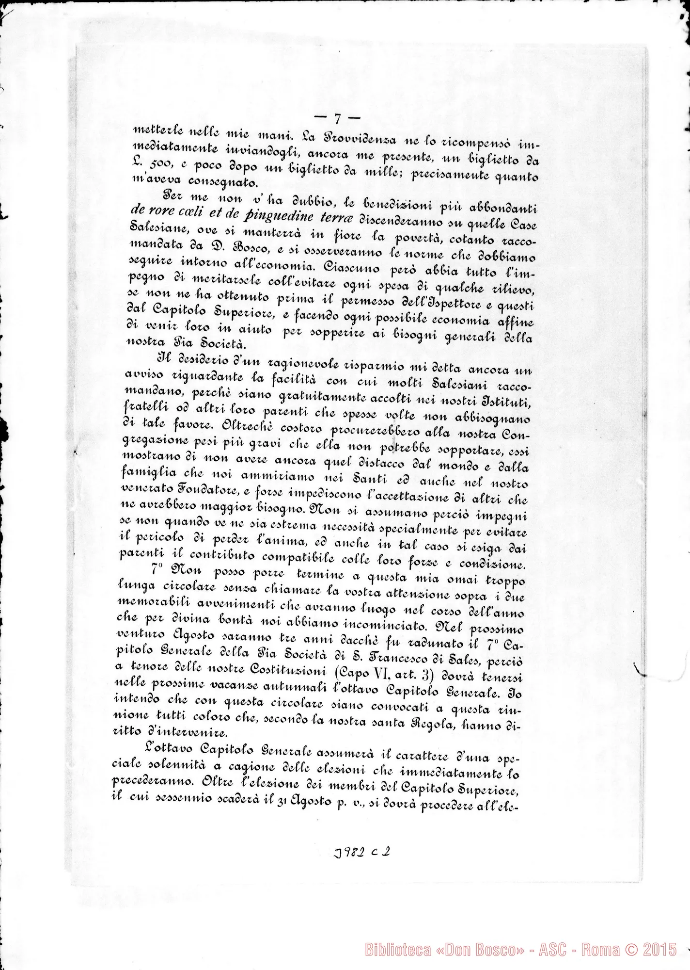 Fotogramma C 2 — 20-01-1898: Vocazioni. Ottavo Capitolo Generale… Stampato