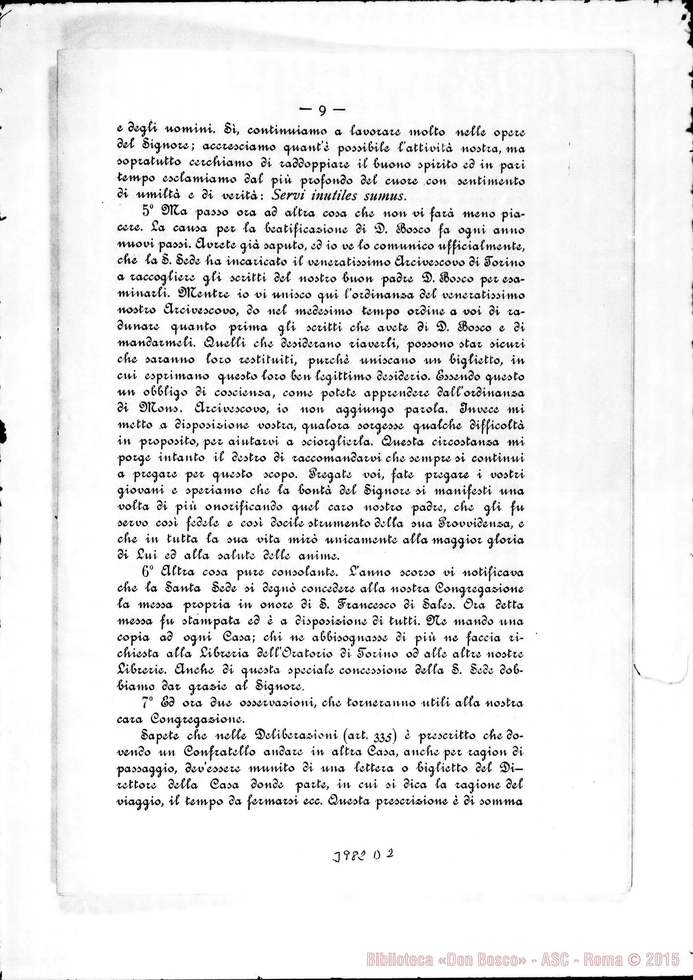 Fotogramma D 2 — 8-12- Sul Capitolo Generale. Stampato