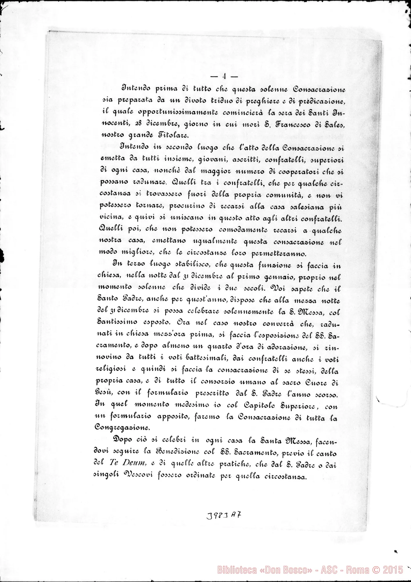 Fotogramma A 7 — 21-11- Consacrazione della Società Salesiana al Sacro Cuore. Stampato