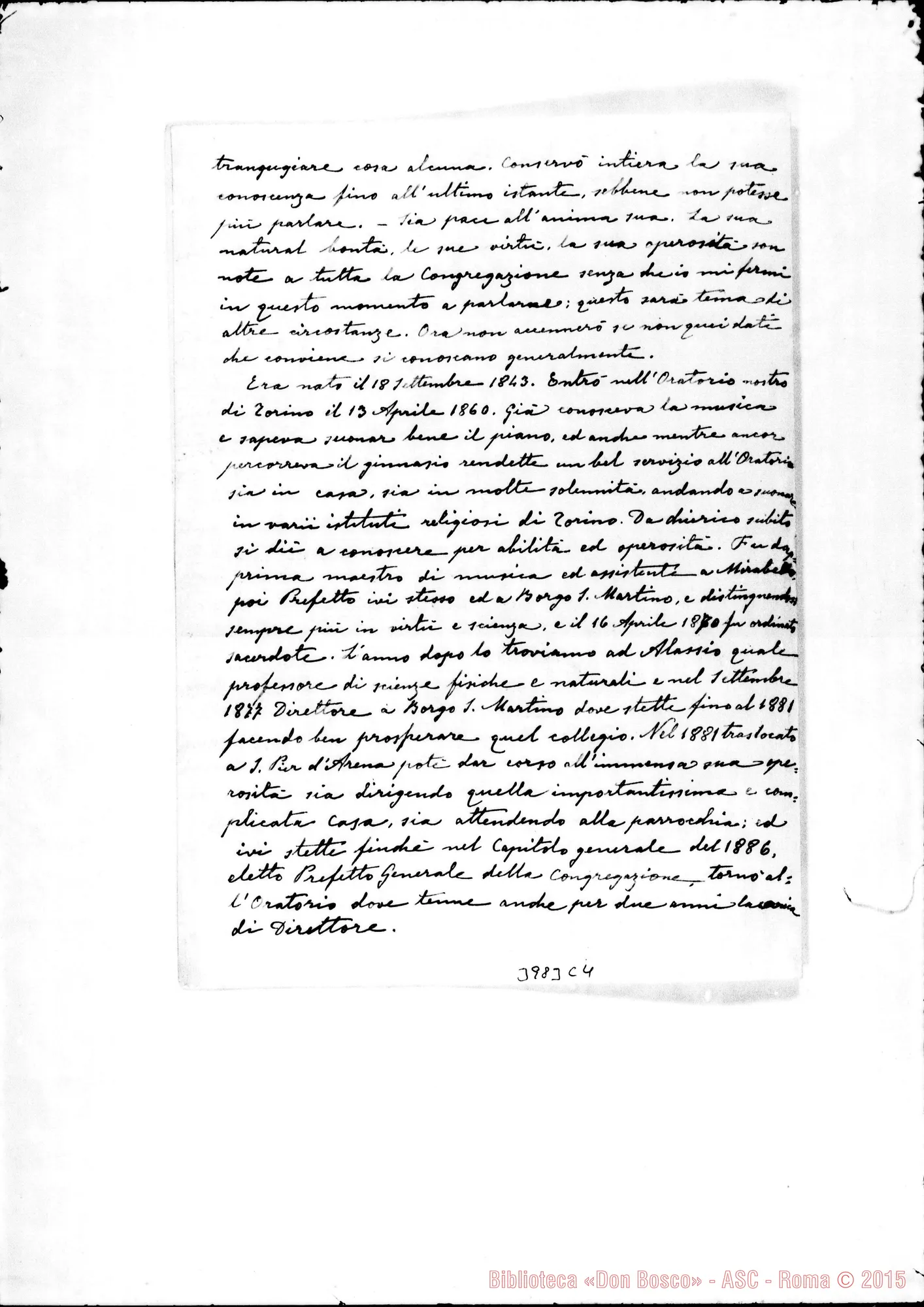Fotogramma C 4 — 18-02-1901: Morte di D. Domenico Belmonte. Ms. allogr.