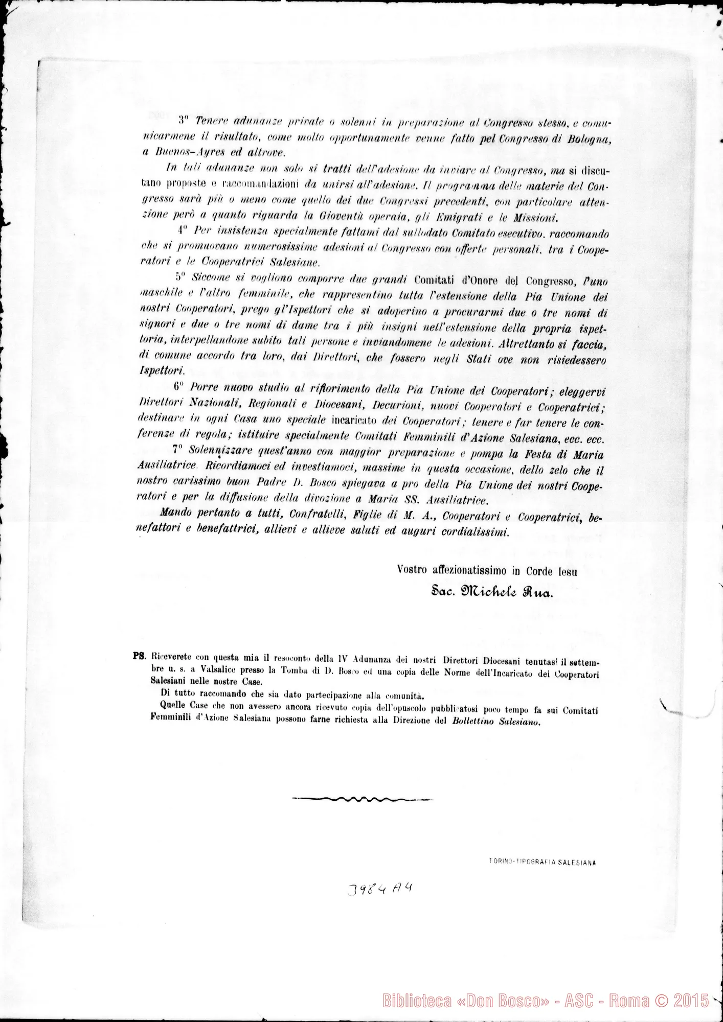 Fotogramma A 4 — 15-02-1903: Terzo Congresso Generale dei Cooperatori. Stampato
