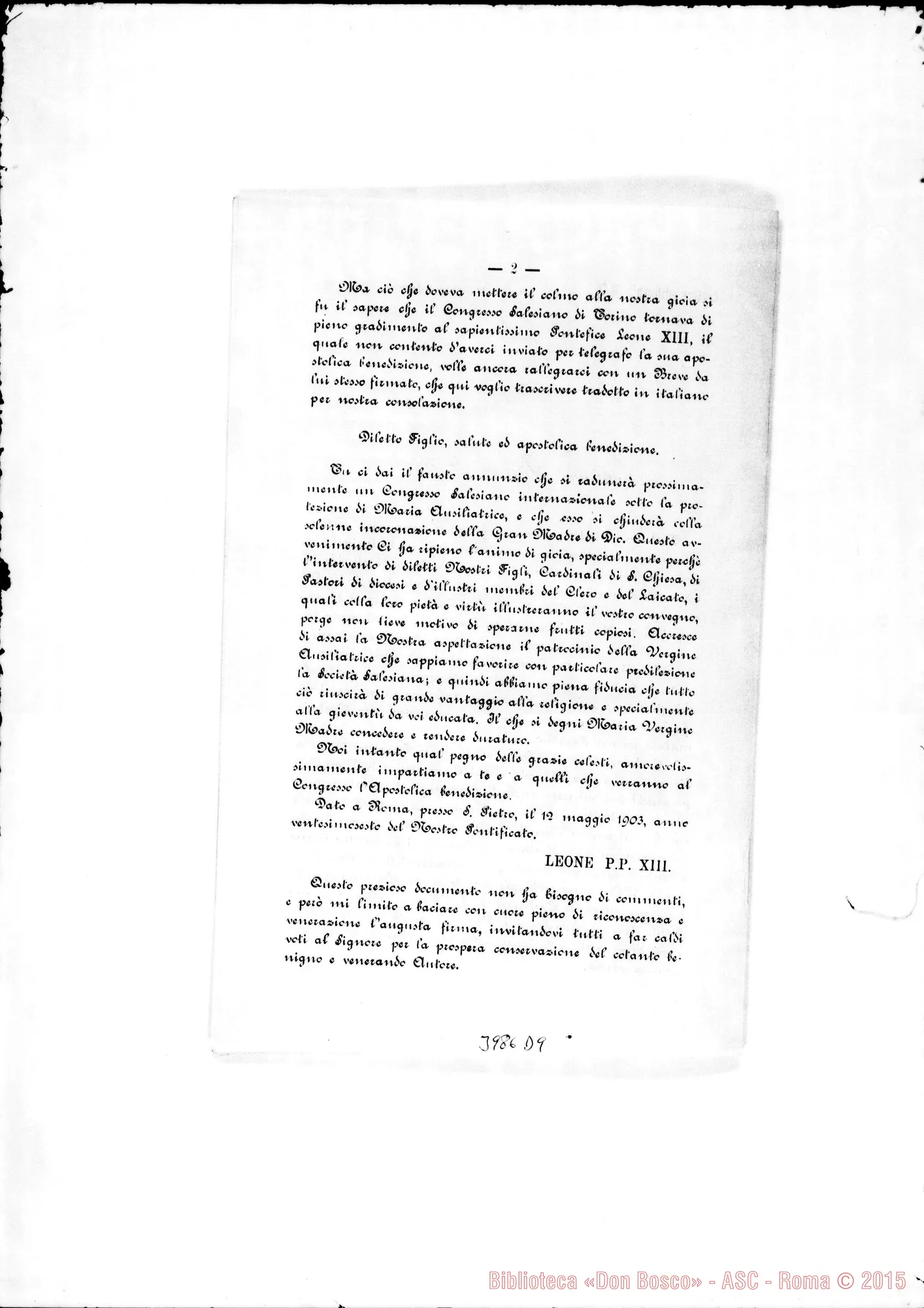 Fotogramma D 9 — 19-06-1903: Lettera Edificante n. 6