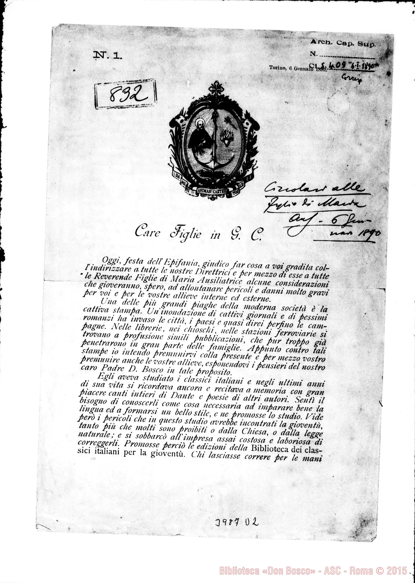 Fotogramma D 2 — 6-01-1890: In favore della buona stampa. Stampato